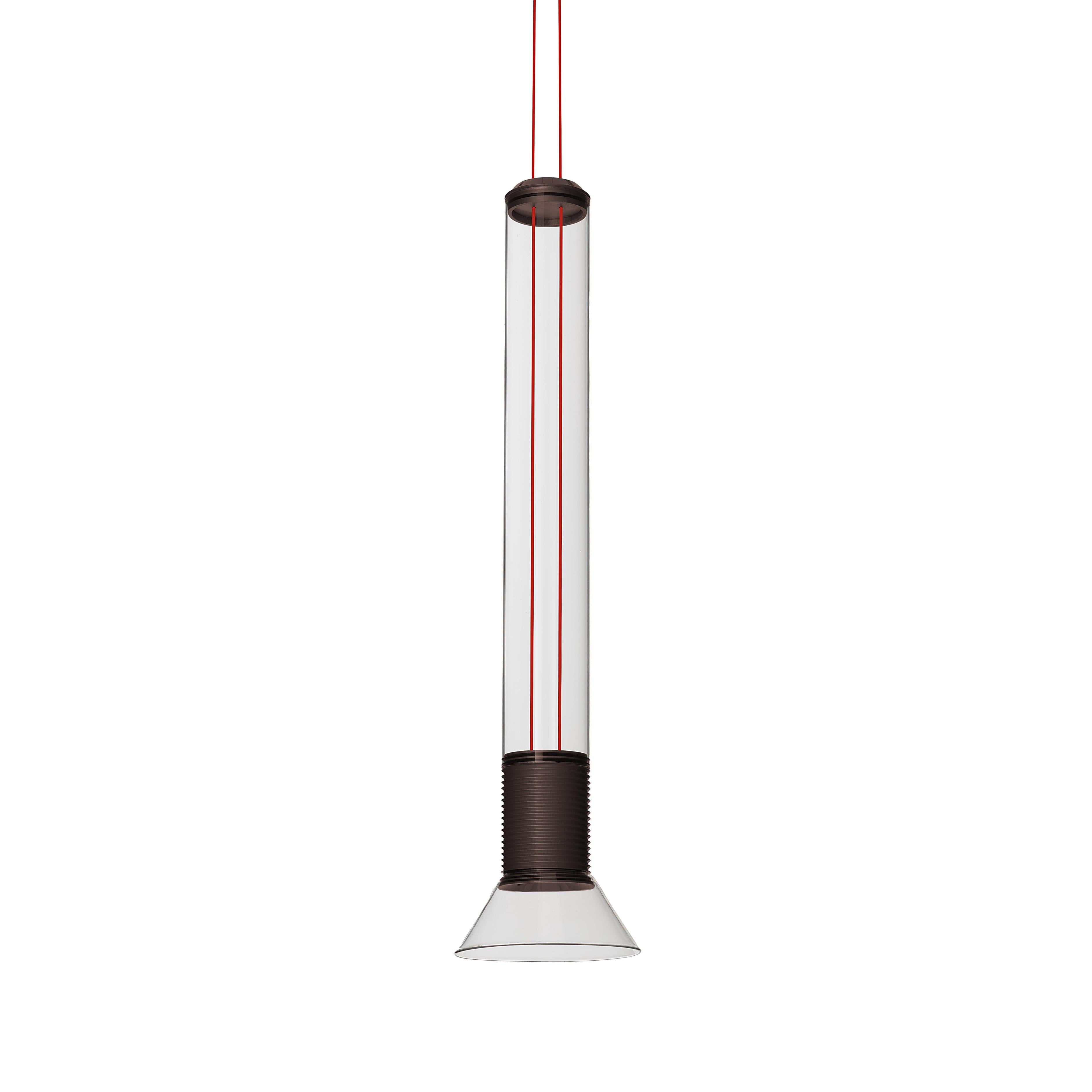 Lampa visící DIA transparentní s matnými hnědými prvky