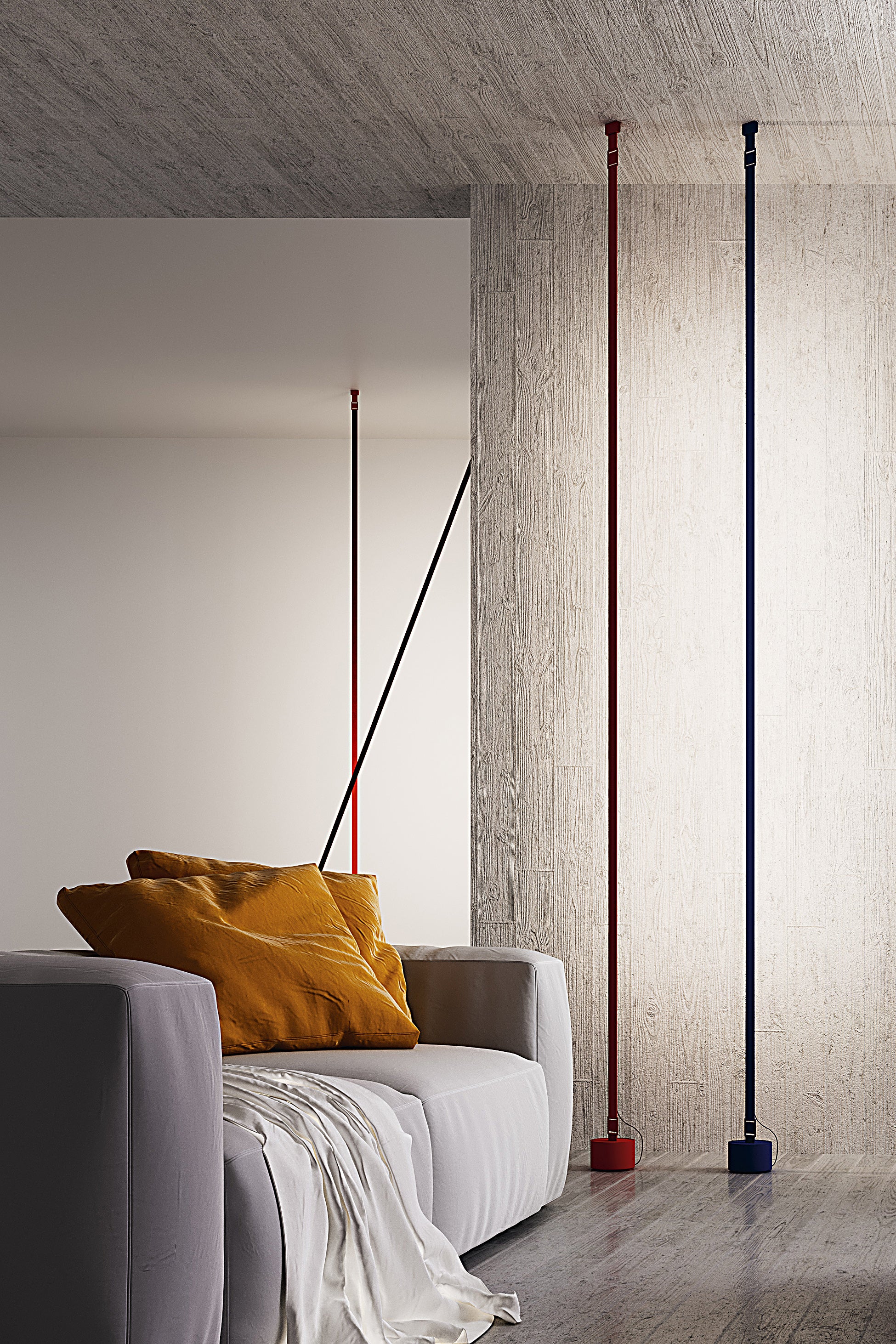 Podlahová lampa ELASTICA žlutá
