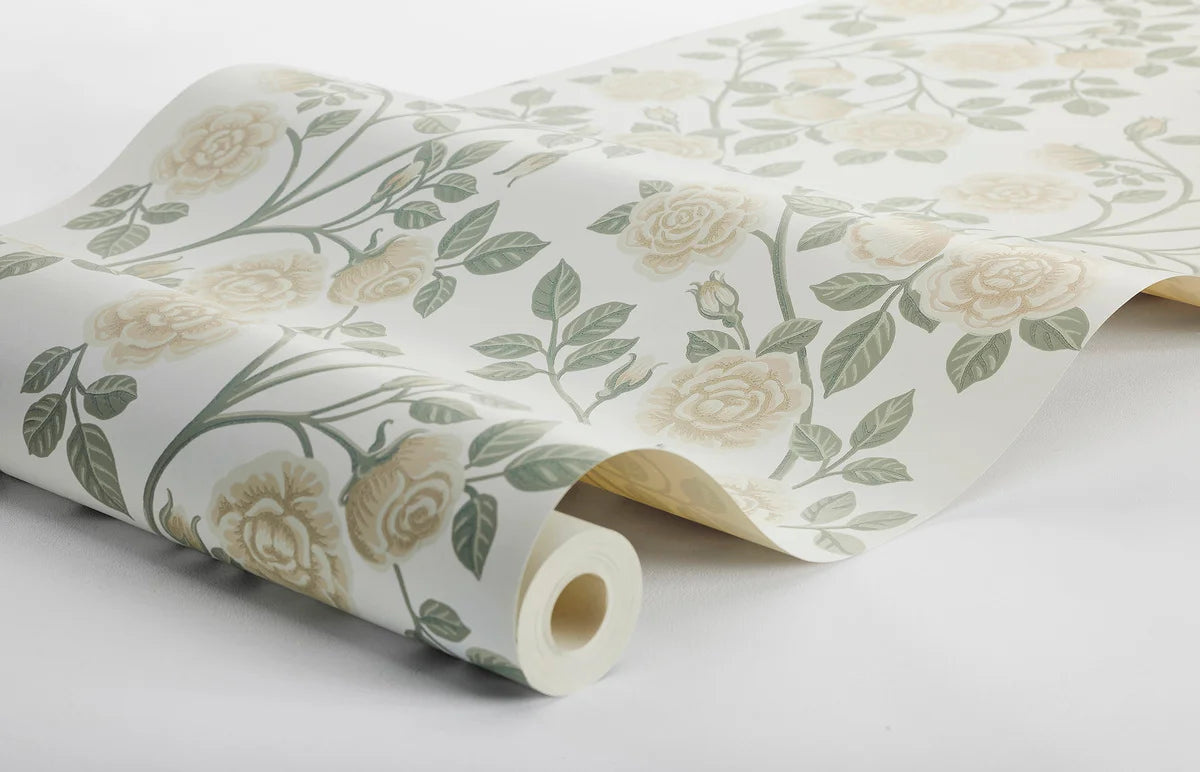 Tapeta s rostlinným motivem květin ELSA bílá se žlutou