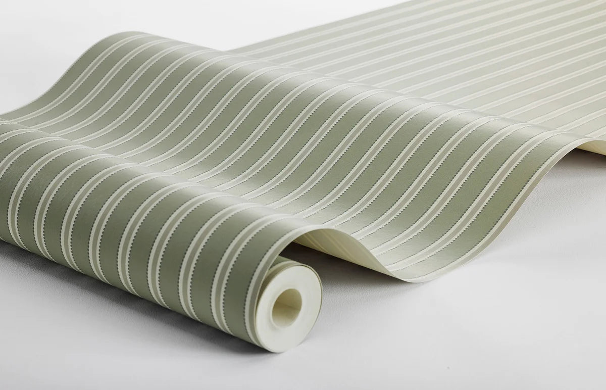 Striped Wallpaper PÄRLRAND Green and White