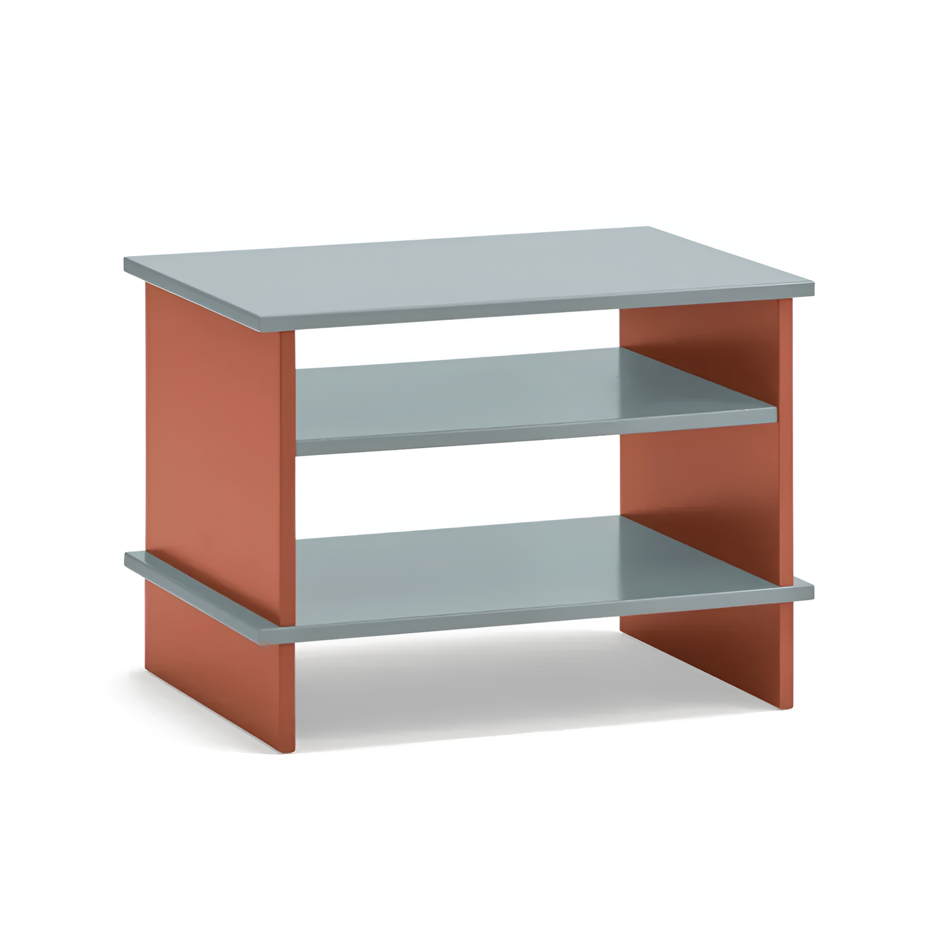 Noční stolek INARI šedý s cihlově červenou