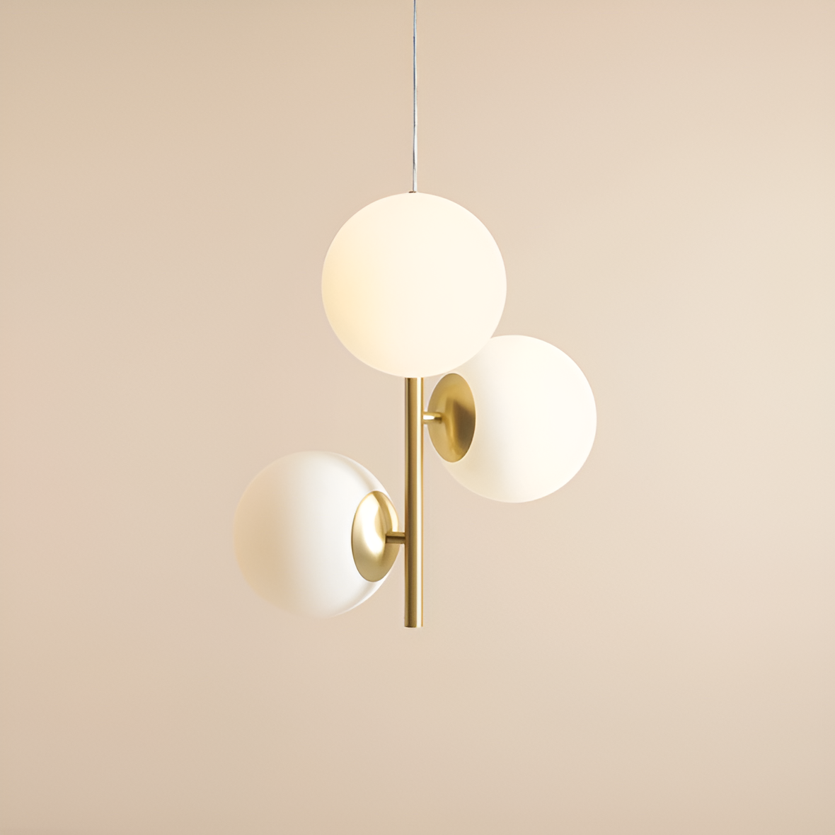 Hanging lamp Finn brass trio