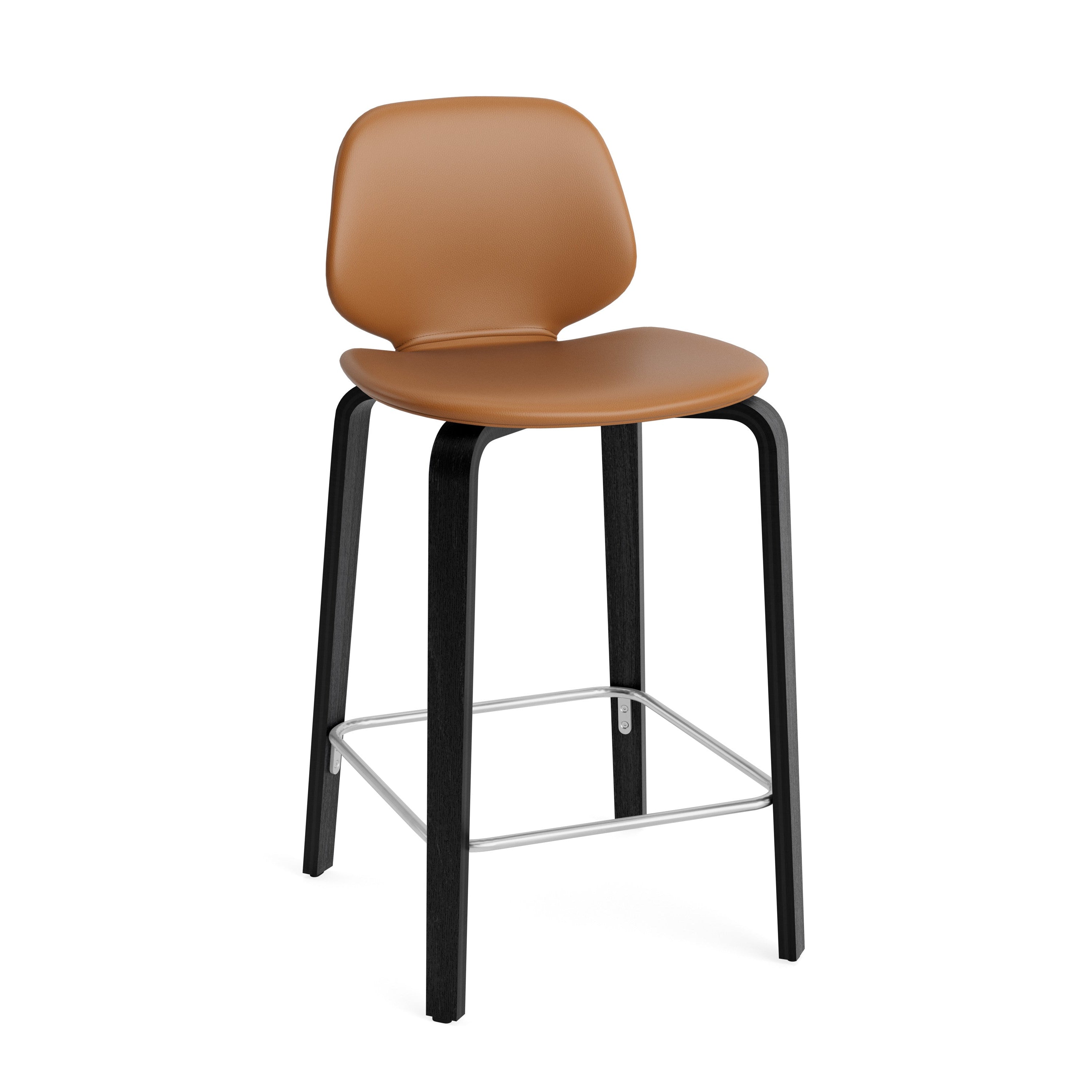 Upholstered bar chair, we base made of black oak veneer