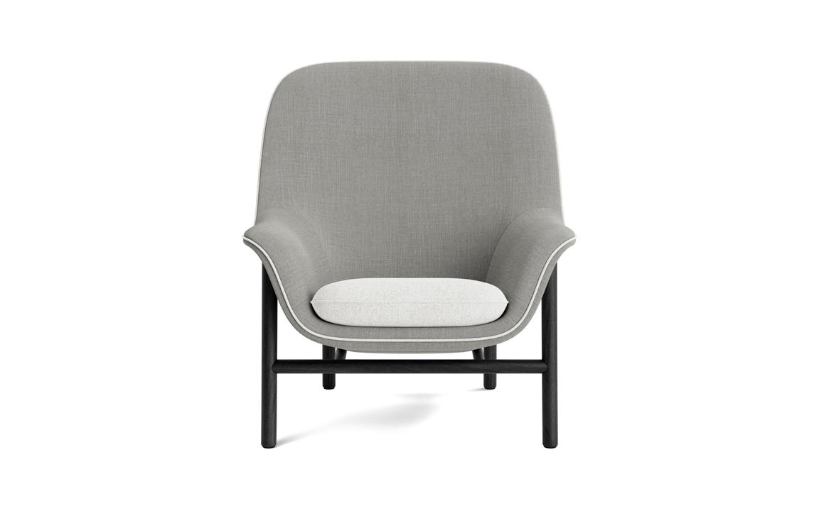 Drape High armchair with a black oak base