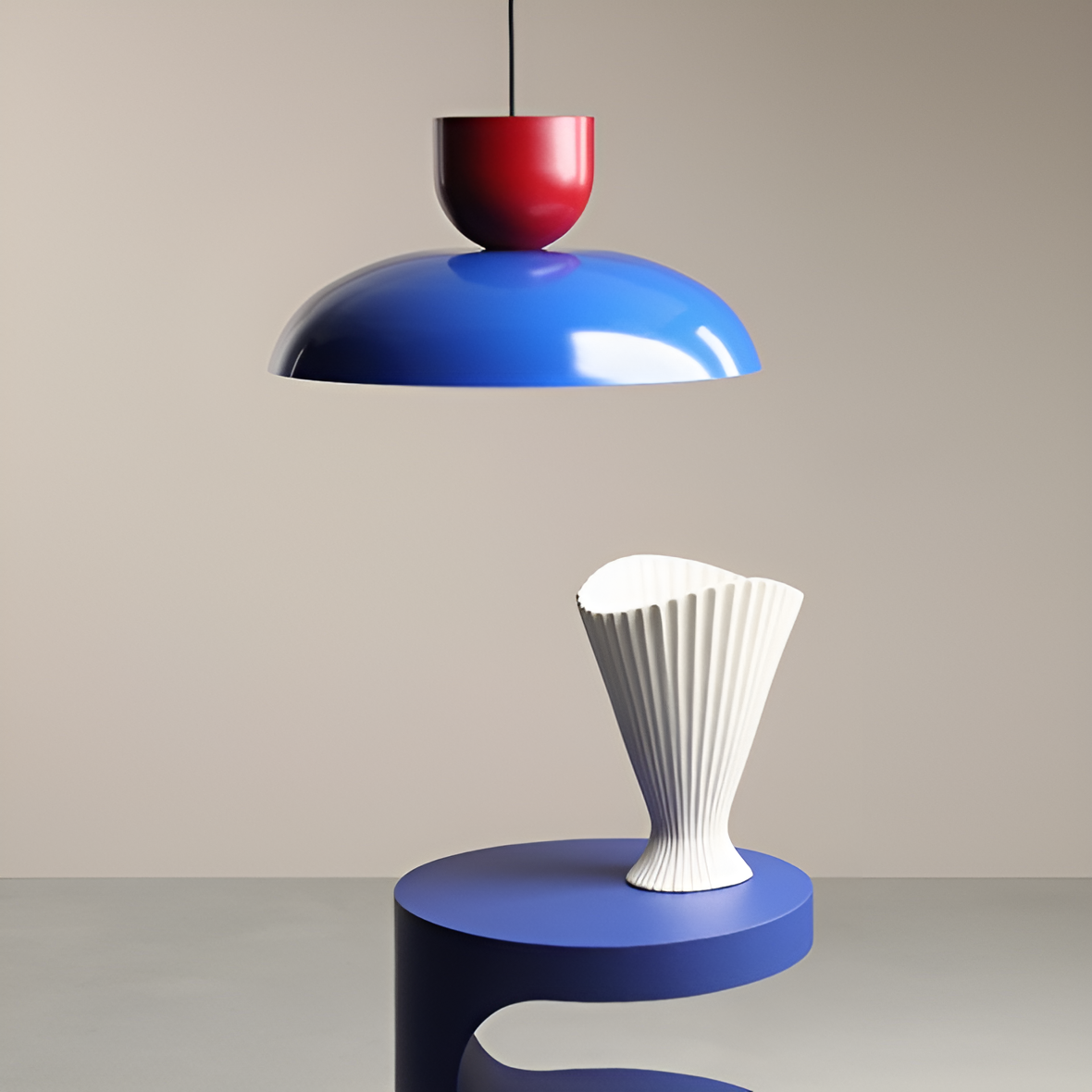 Lampa wisząca ELLA niebieski z czerwonym – Artera