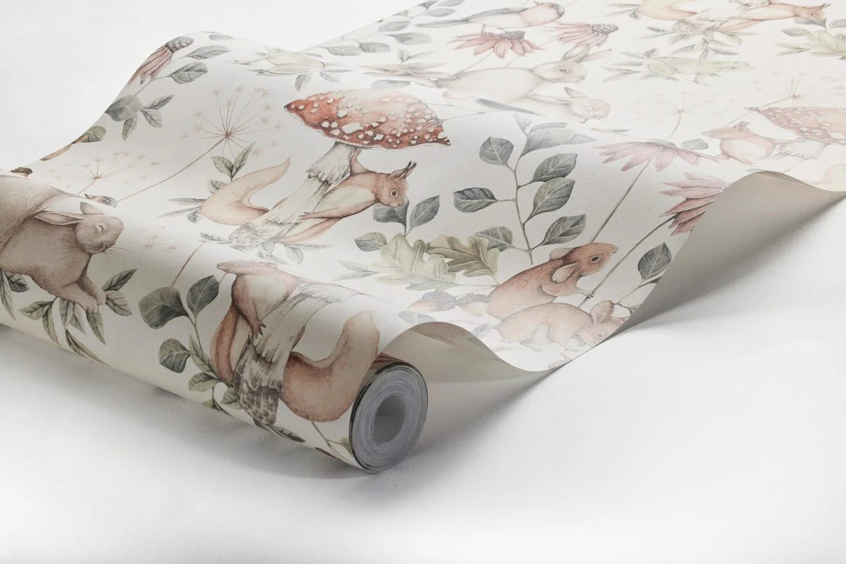 Dětská tapeta s motivem zvířat MINOU béžová