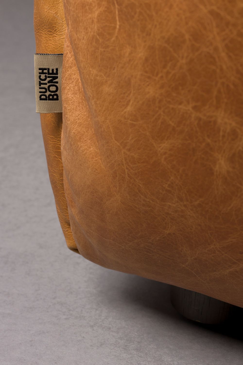 Modulární pohovka HACKMAN - pravý koncový prvek z koňakové kůže