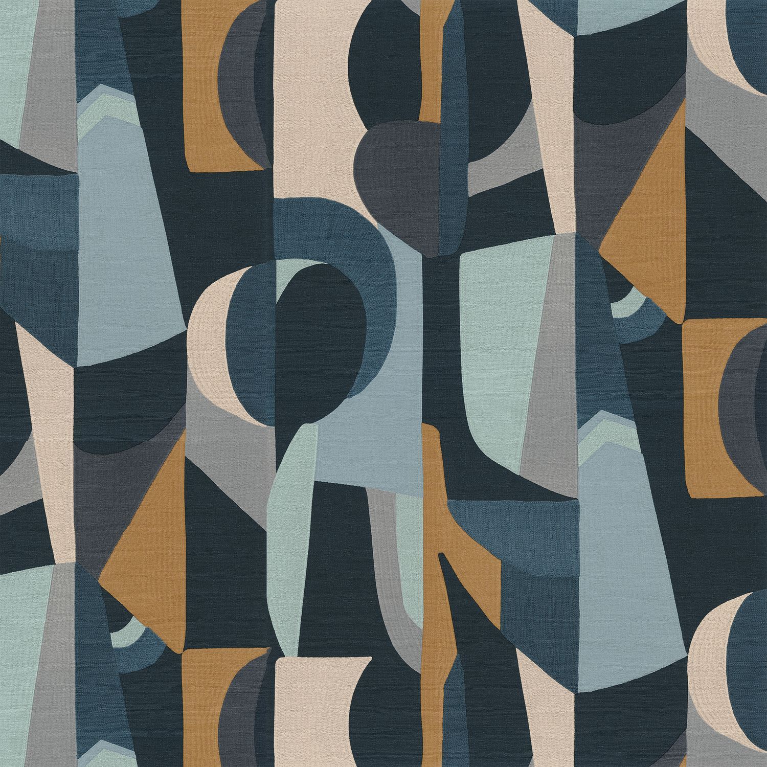 Tapeta se strukturovaným abstraktním vzorem ASSEMBLAGE - MARINE granátová