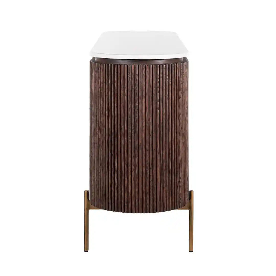 Komoda BARKLEY brązowy ze złotą podstawą