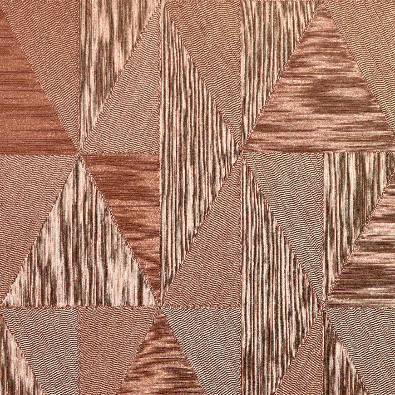 Metallic Wallpaper with Geometric Pattern PARANGON - CUIVRE Muted Red