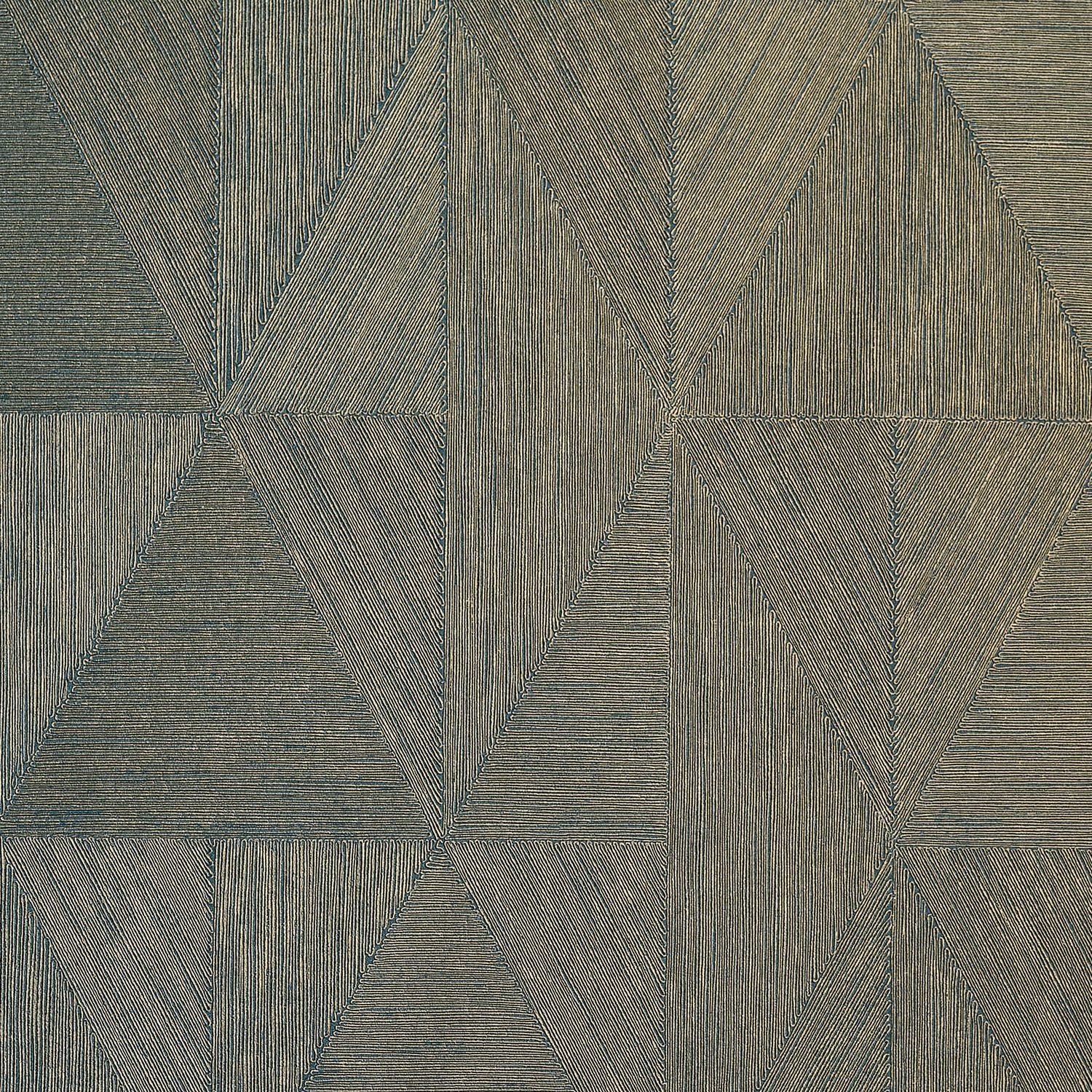 Metalická tapeta s geometrickým vzorem PARANGON - EMERAUDE/DORE smaragdová se zlatou