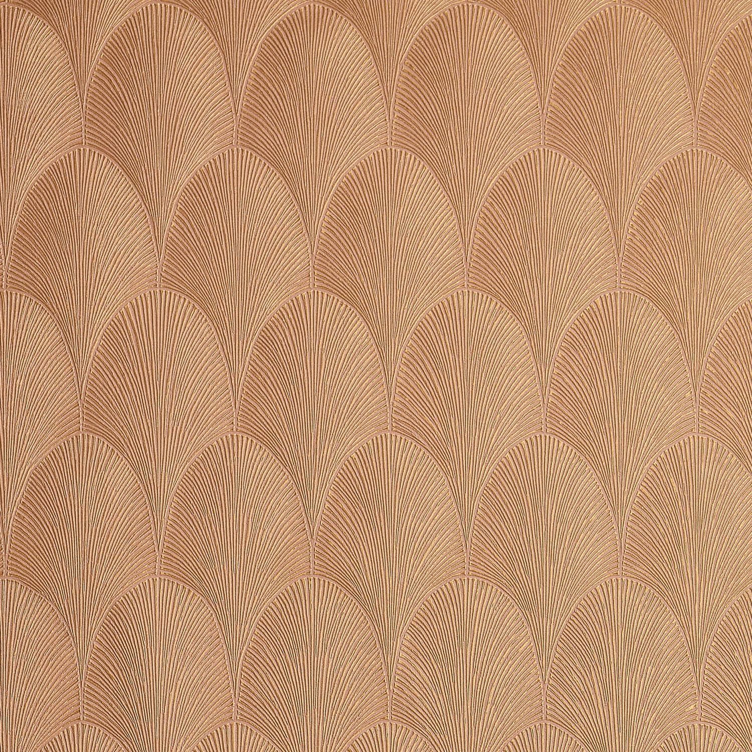Metallic Wallpaper with Geometric Pattern TOURMALINE - VIEUX ROSE muted pink
