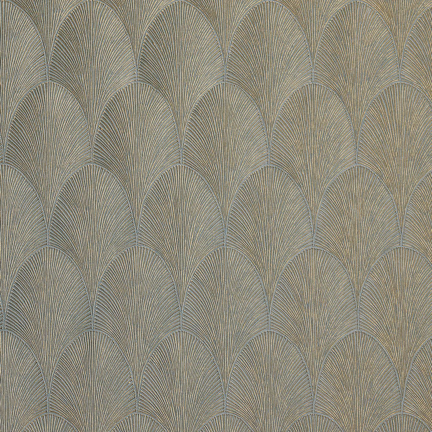 Metalická tapeta s geometrickým vzorem TOURMALINE - VERT DE GRIS šedo-zelená