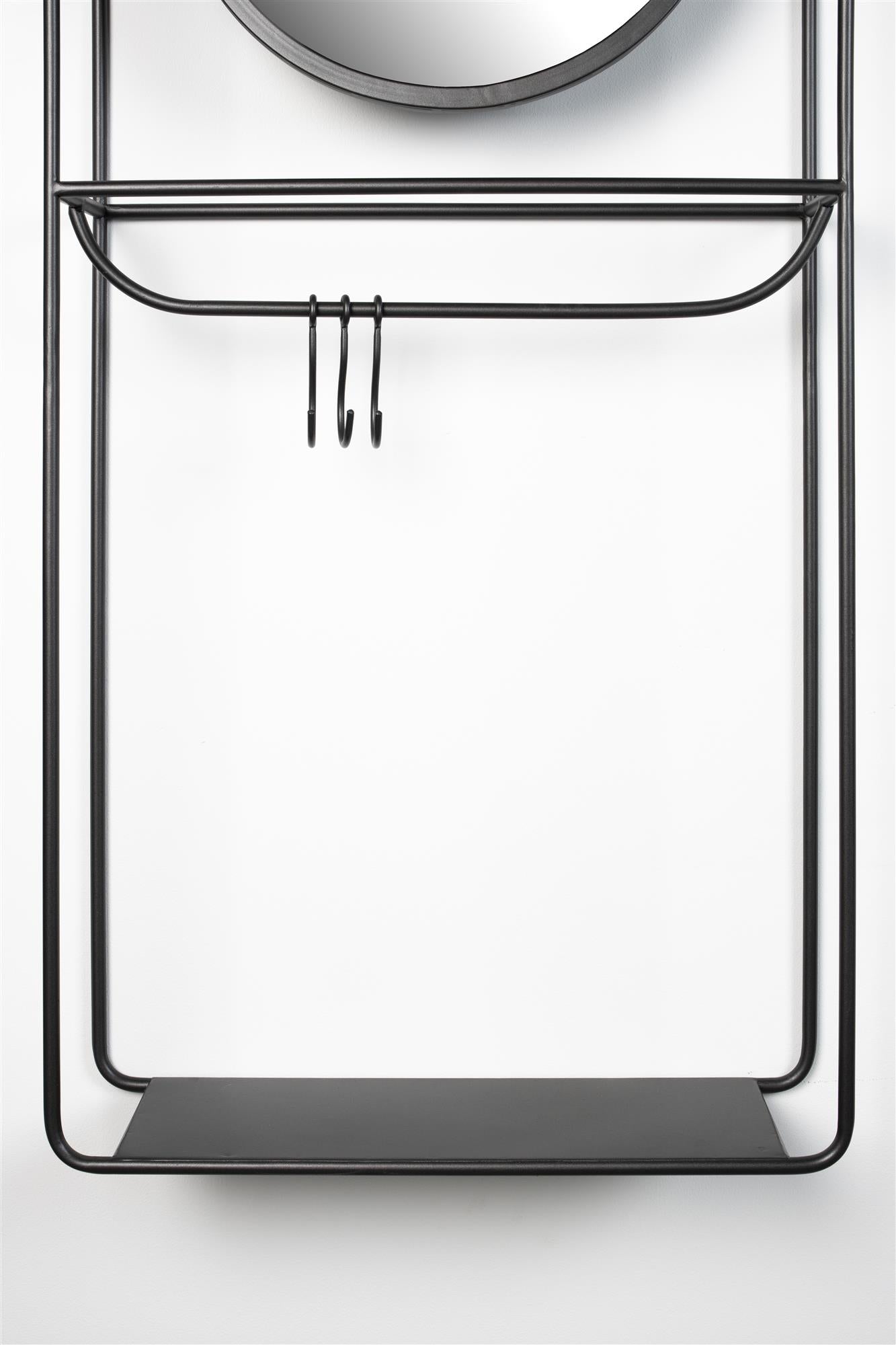 Wieszak ścienny z lustrem DUCO czarny