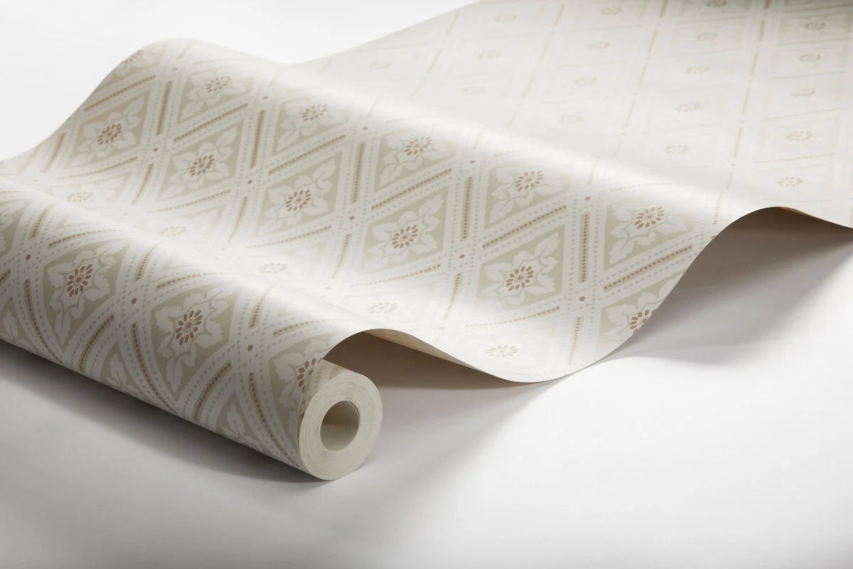 Papírová flizelinová tapeta s geometrickým vzorem ESTER béžová se zlatou