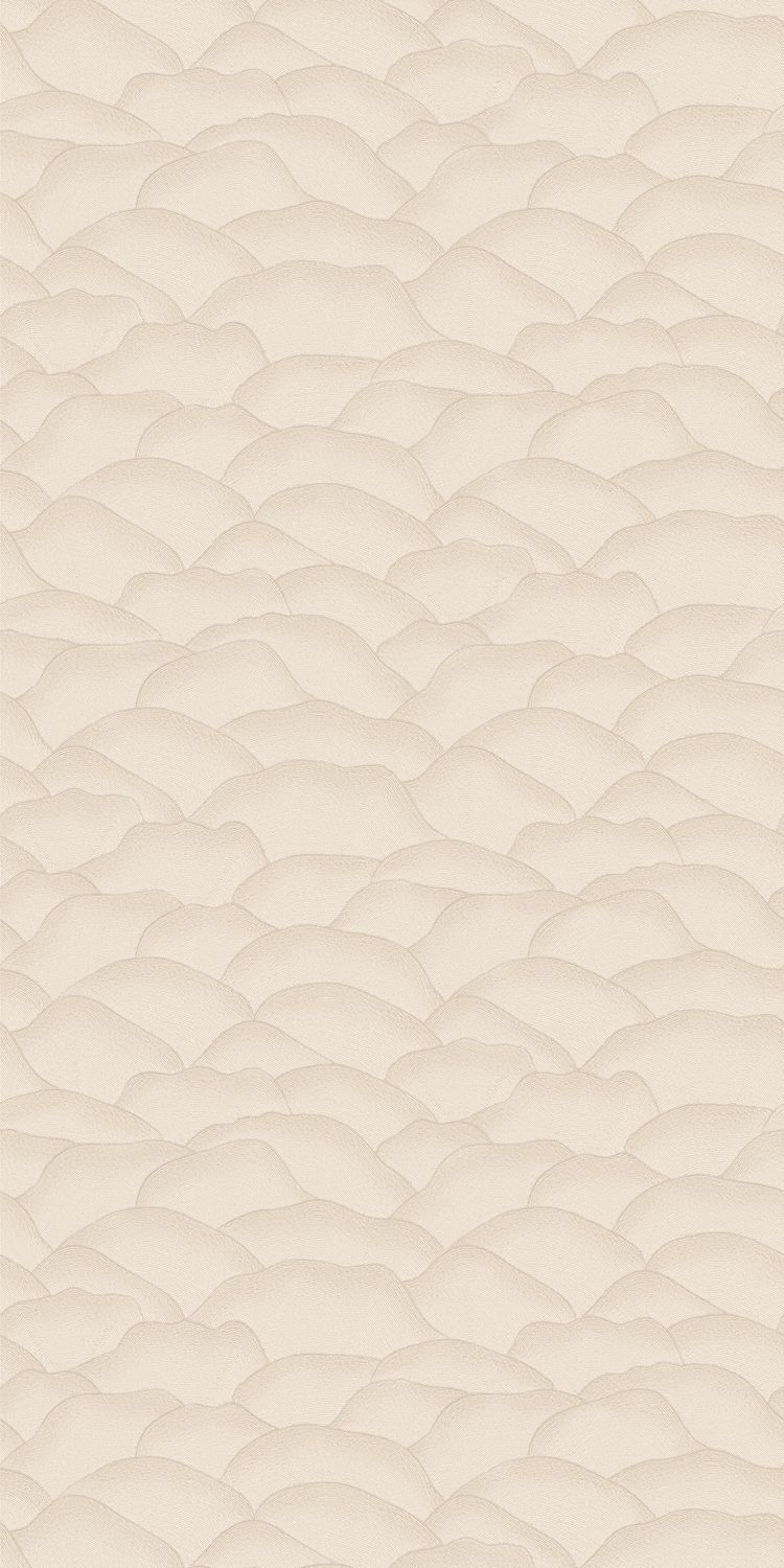 Structural wallpaper imitating fabric with an abstract wave pattern ONDULA ivory