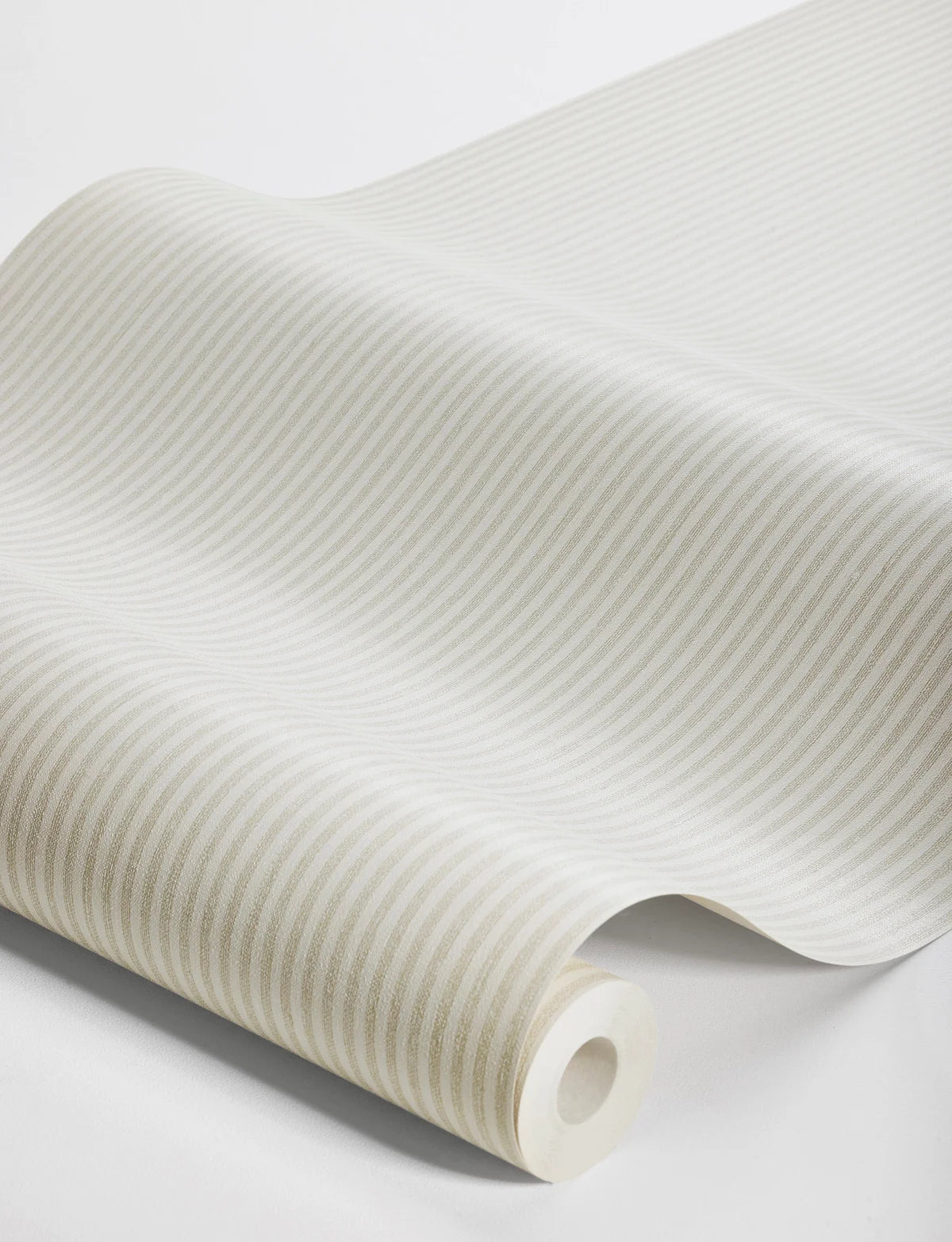 Structural wallpaper imitating striped linen POLKA STRIPE gray with beige