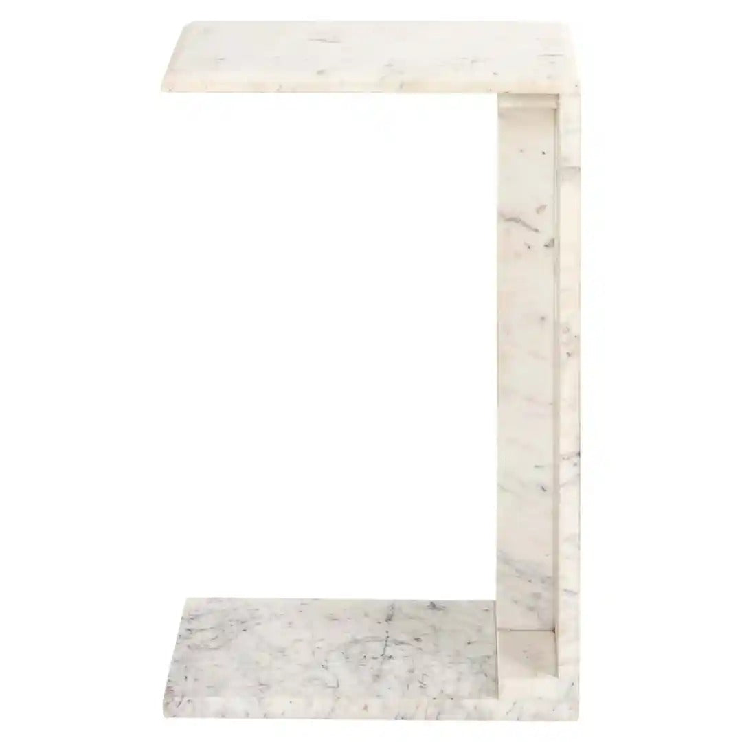 TOVEK Side Table White Marble