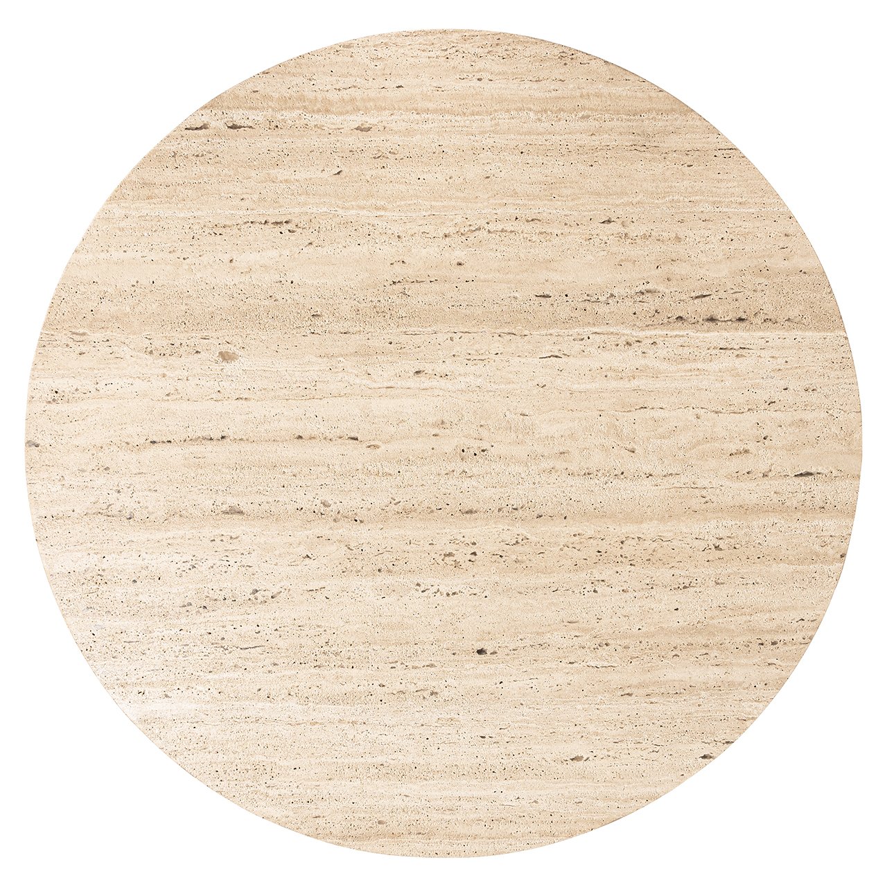 Round Table HAMPTON travertine with black base