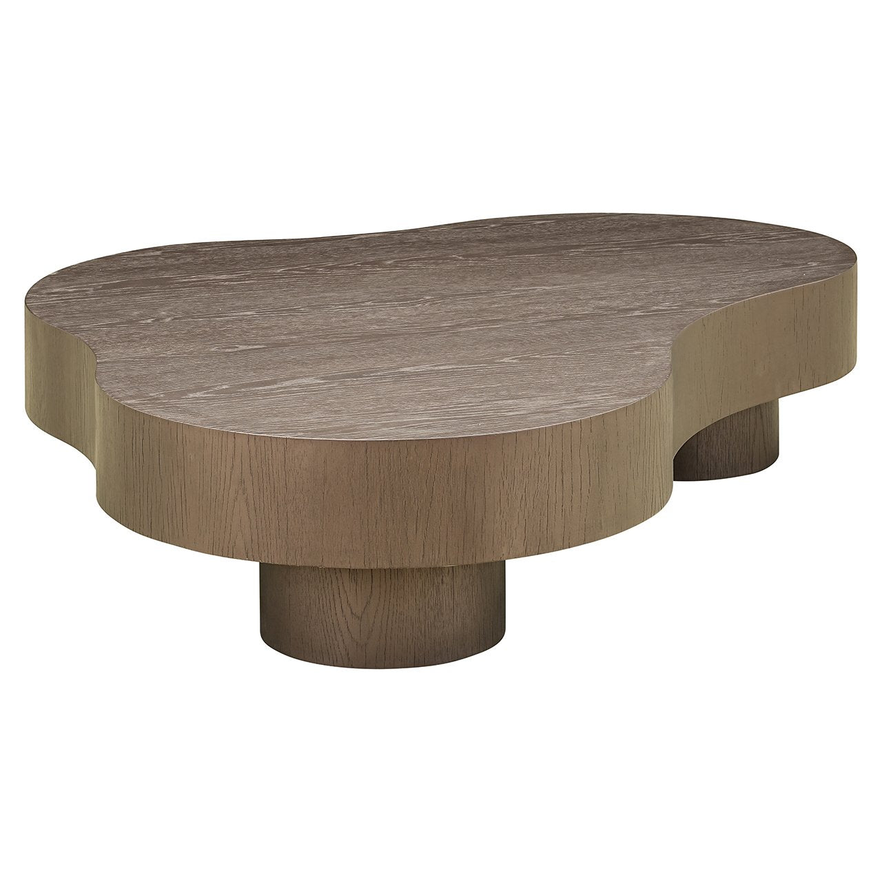 BOGOR Brown Oak Veneer Coffee Table Set