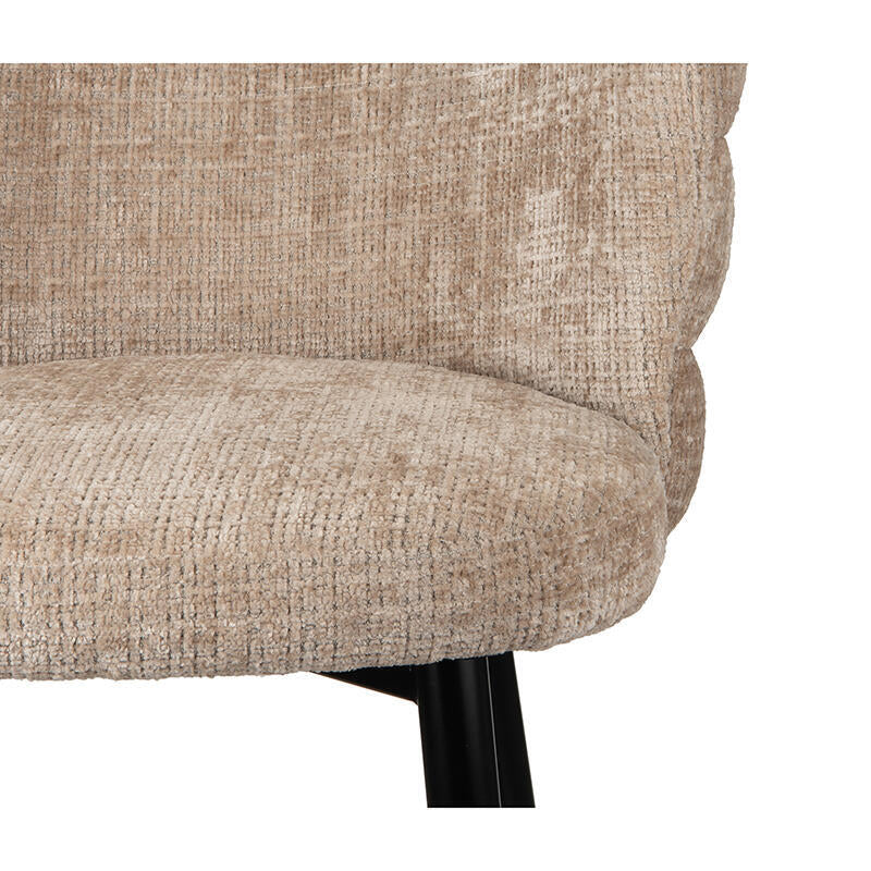 CLOUD Cream Beige Stool with Black Base