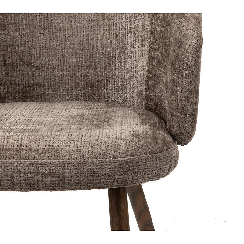 LUNA chair in taupe with a dark wooden base