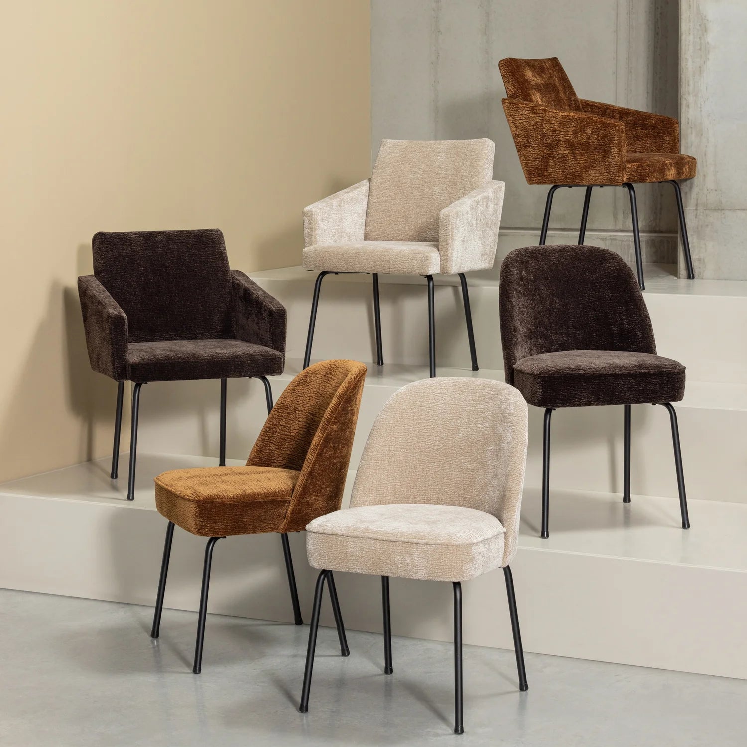 Vogue 3D chocolate chair szenil with a black base