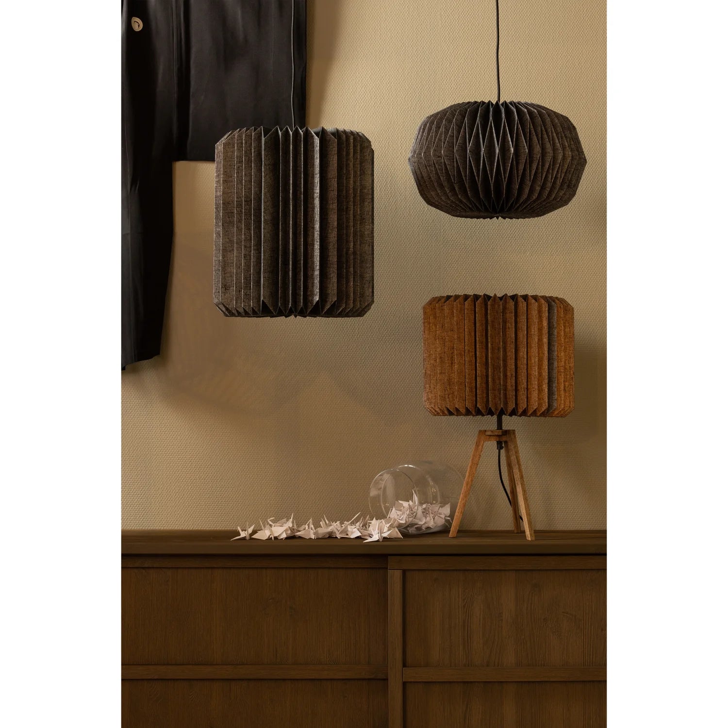 BONES Black Paper Table Lamp