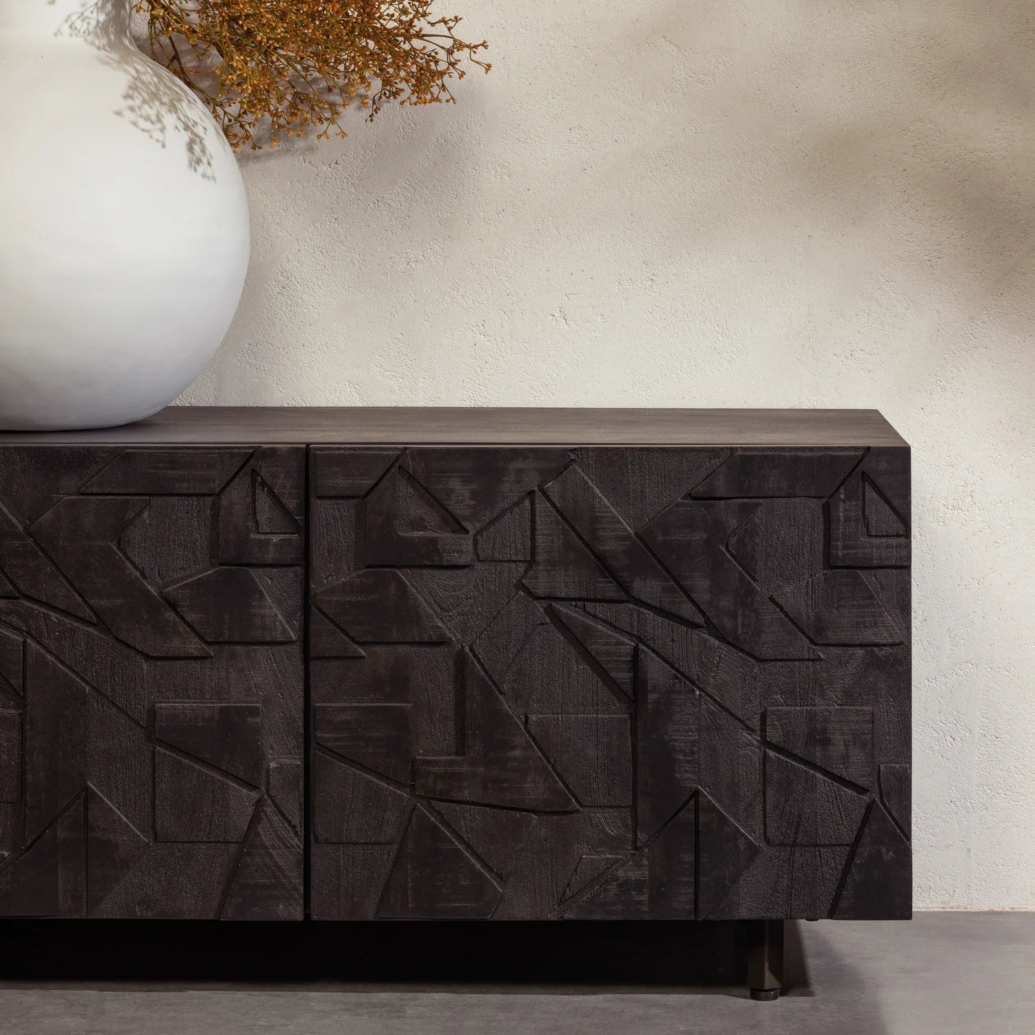 Televizní stolek COUNTER černé mango dřevo