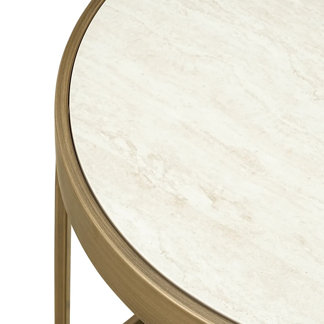 TIVOLI White Side Table Set with Gold