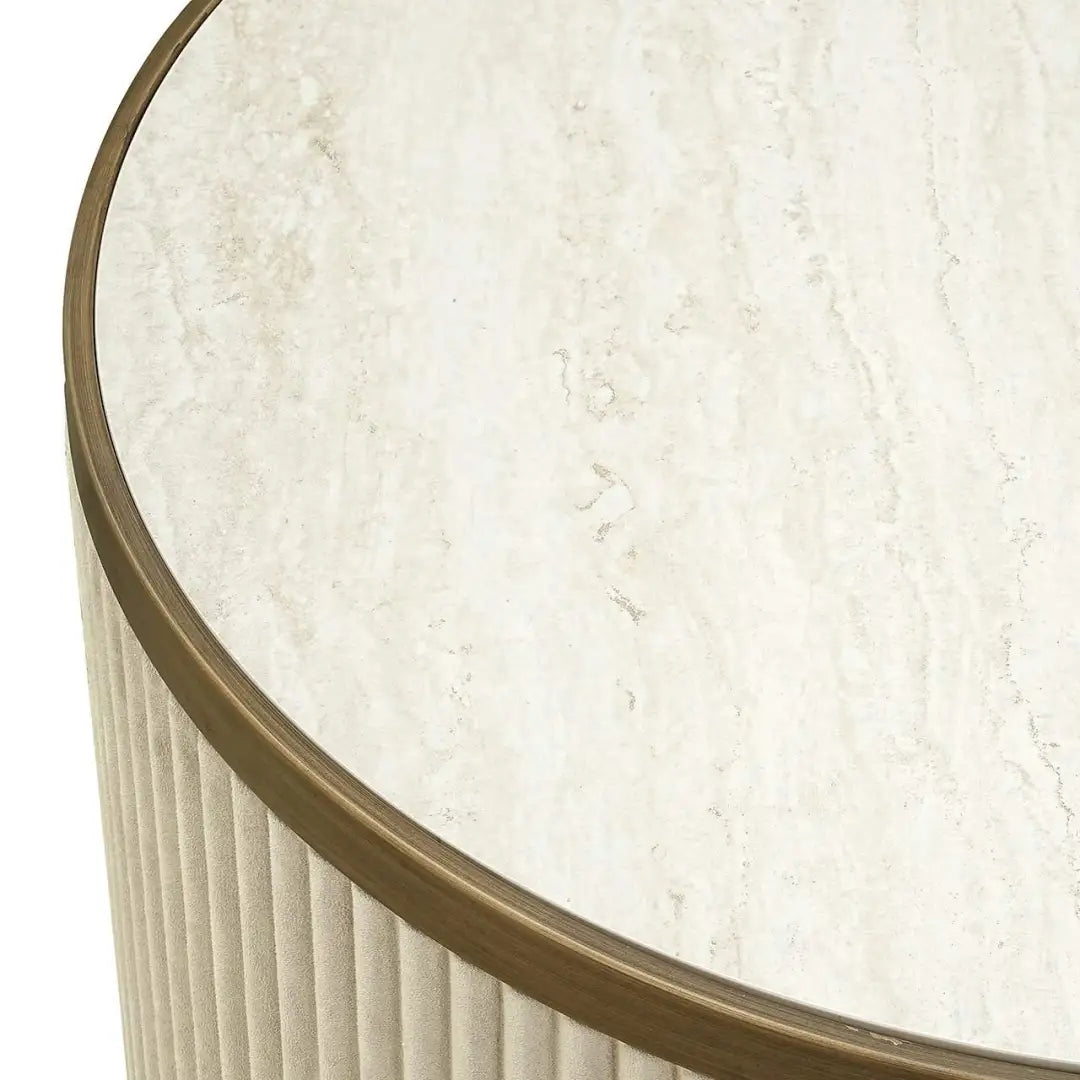 TIVOLI Coffee Table Set White with Brass Finish