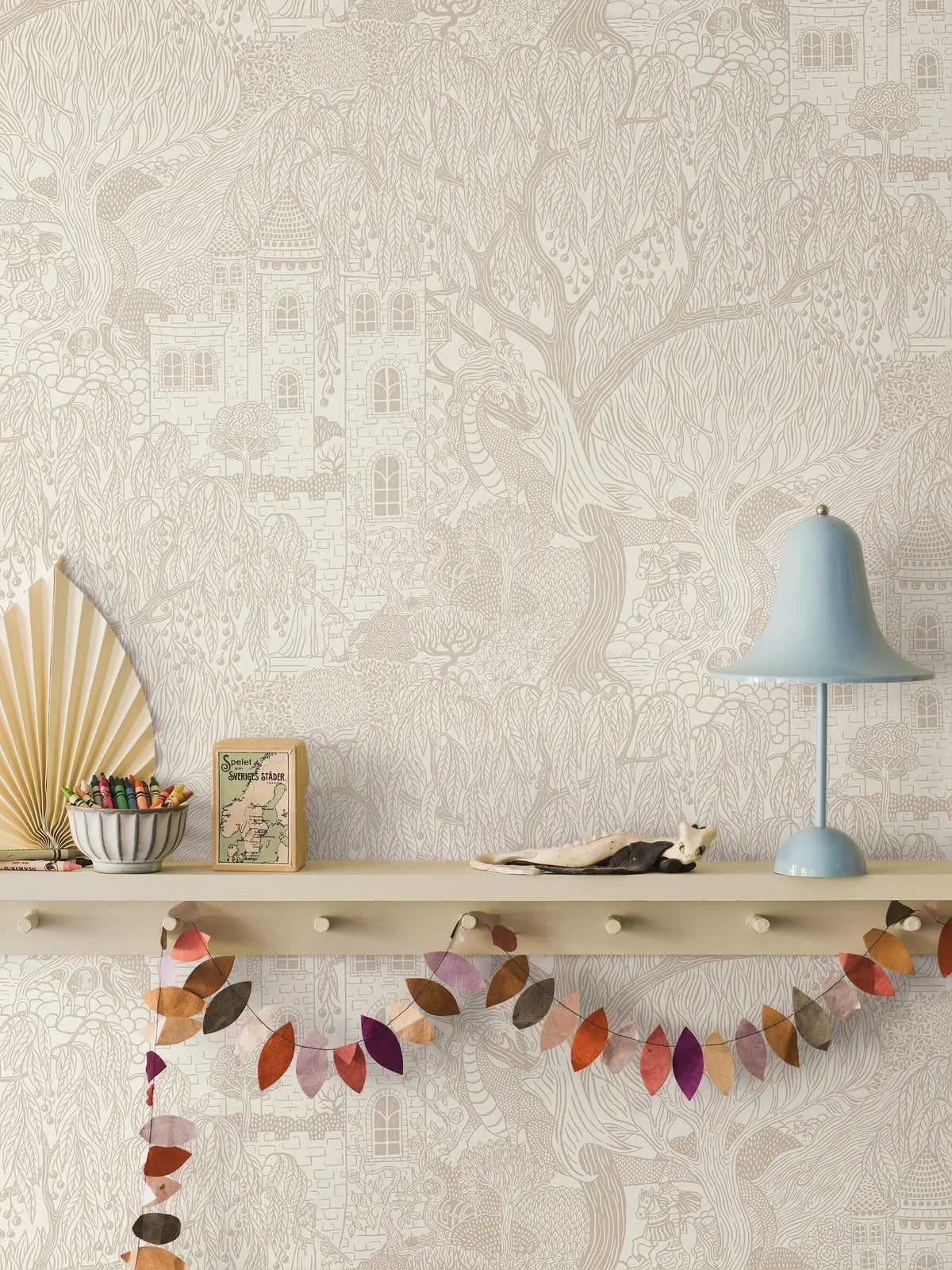 Children's wallpaper with a fairy tale theme KINGDOM OF THE WILLOW beige