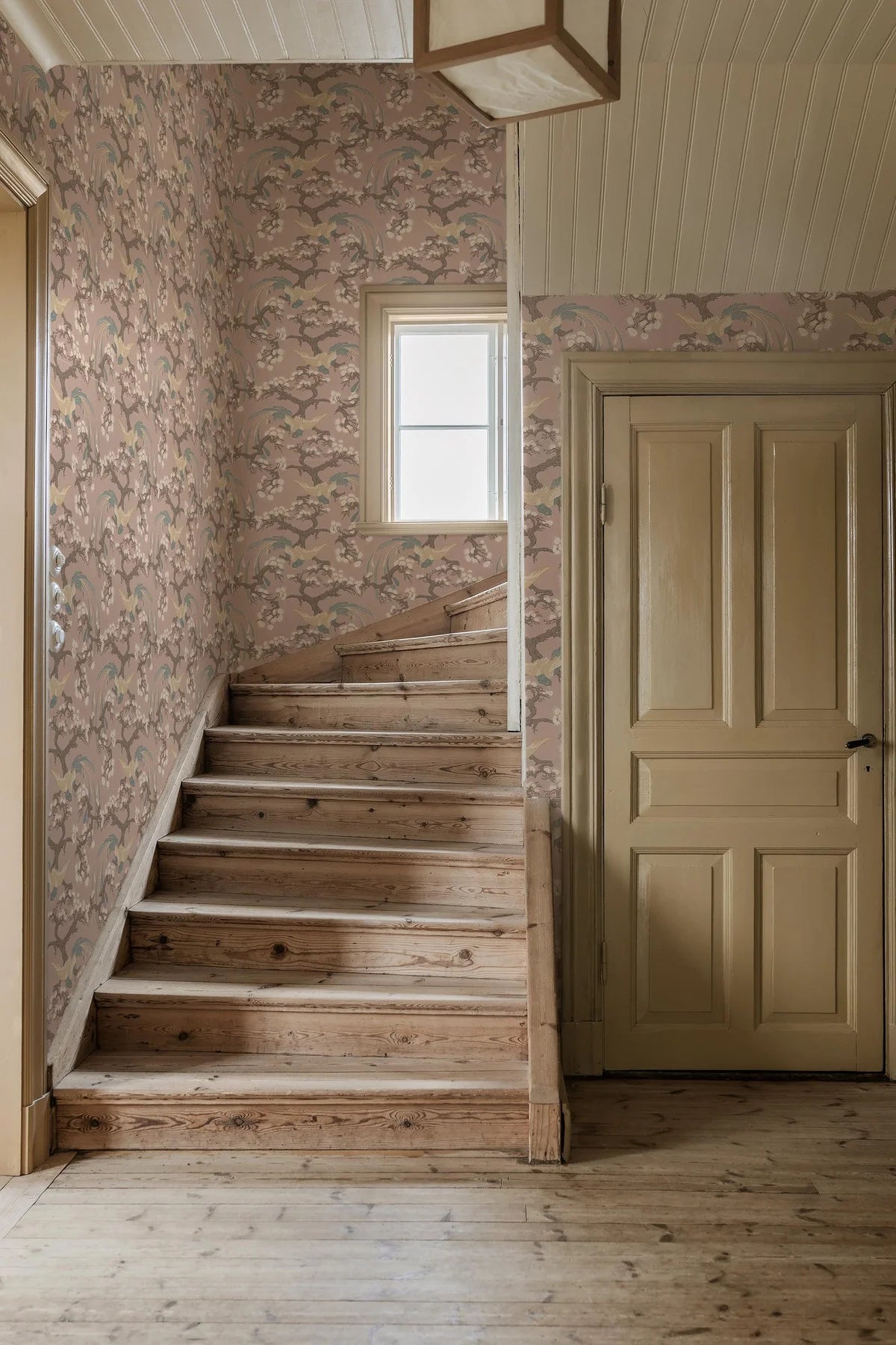 FENIX Pink Floral and Animal Pattern Wallpaper