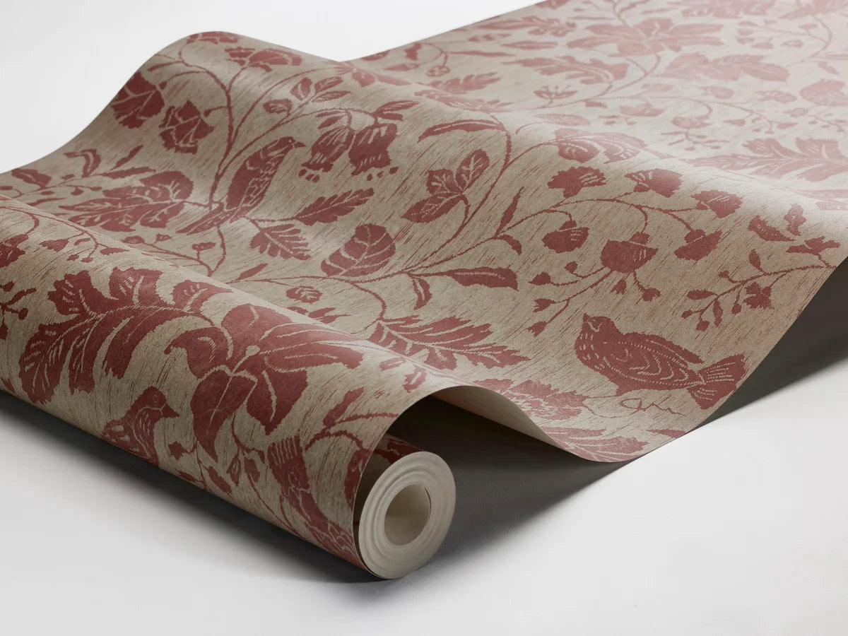 ISIDOR Brown Wallpaper with Plant and Animal Motif