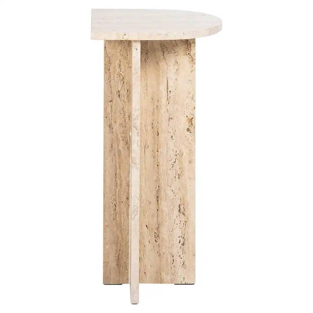 COSTELLO beige travertine side table