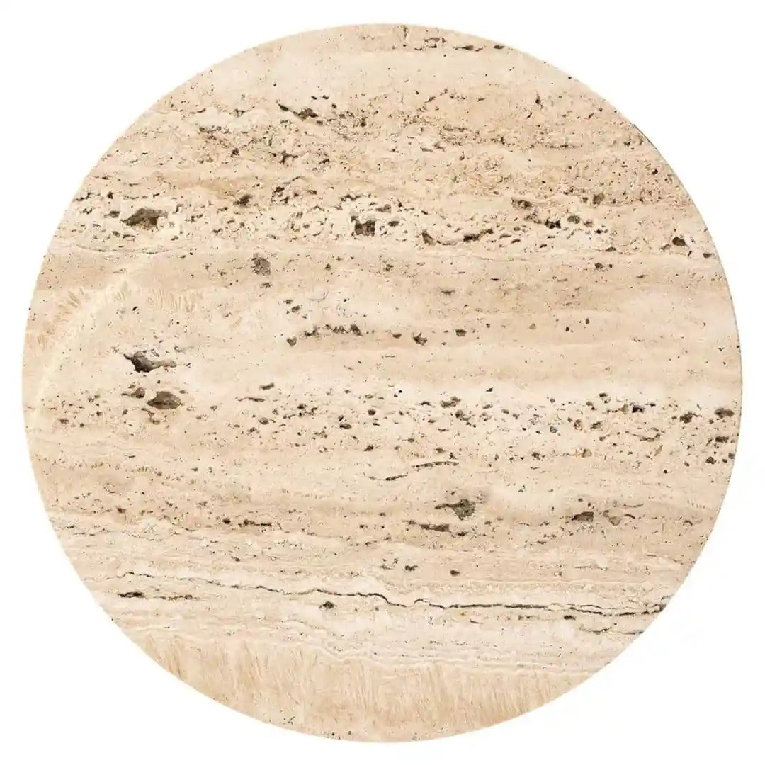 DILLINGER beige side table set with black base