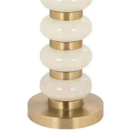 Bílý boční stolek BARBARA se zlatým detailem