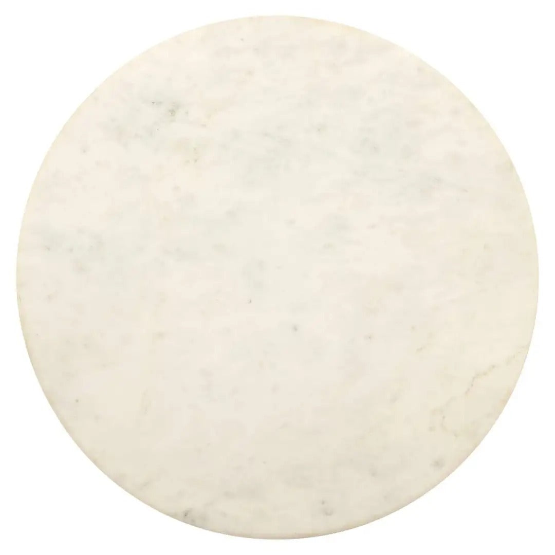 Boční stolek BARBARA oranžový s bílým mramorem