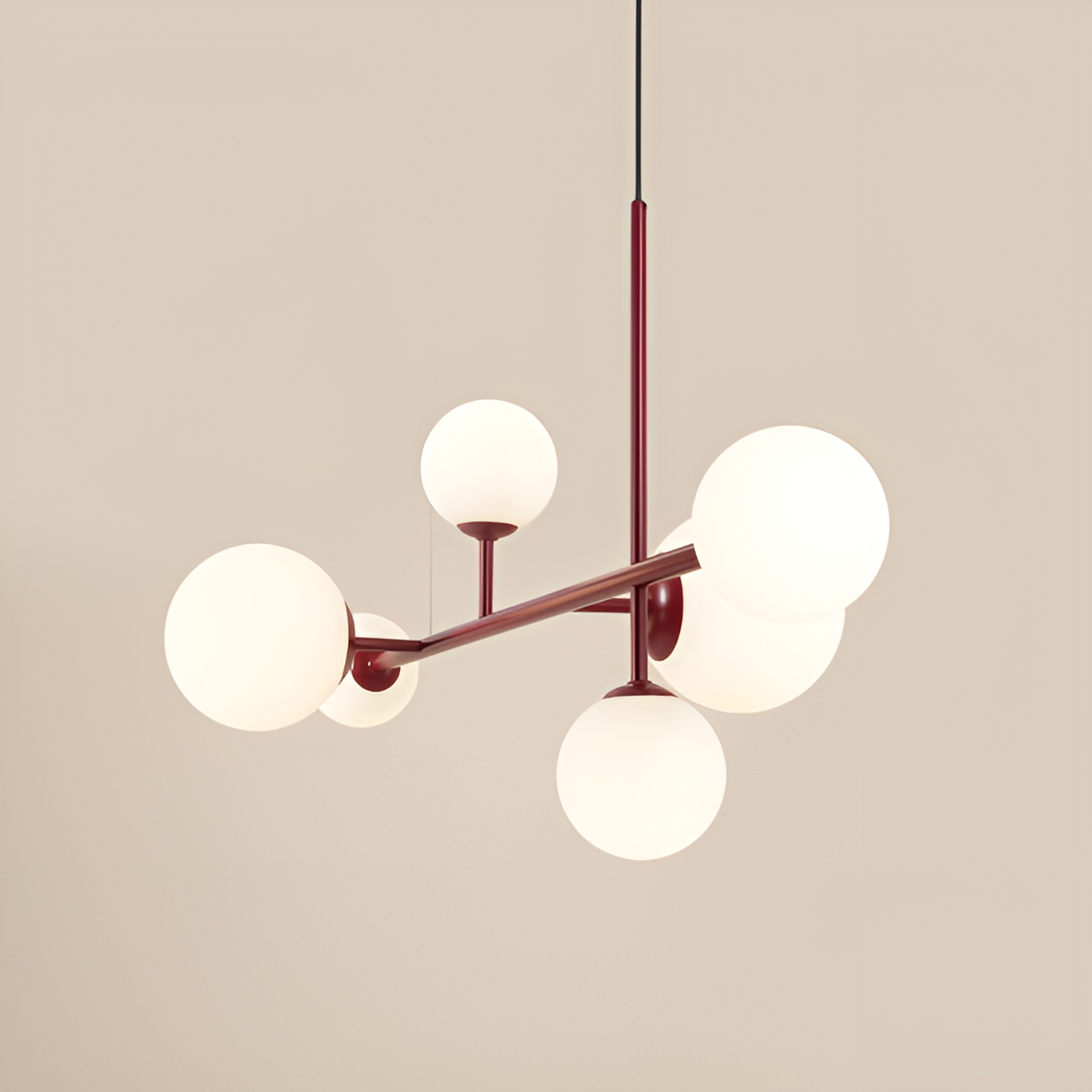 Závěsné svítidlo DIONE HEXA červené