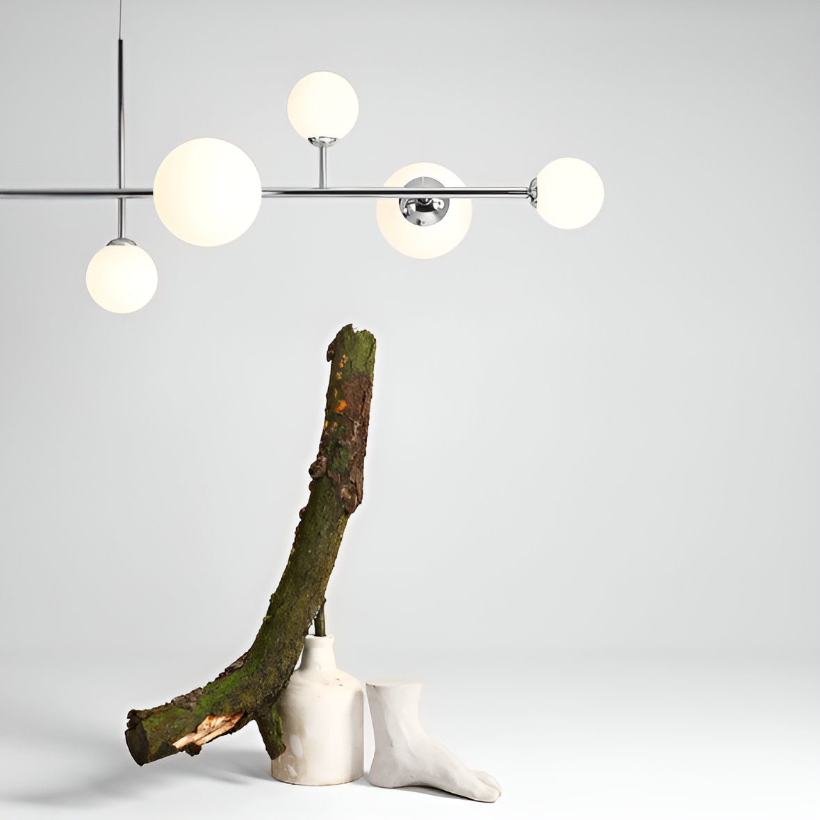 Závěsná lampa DIONE HEXA chromovaná