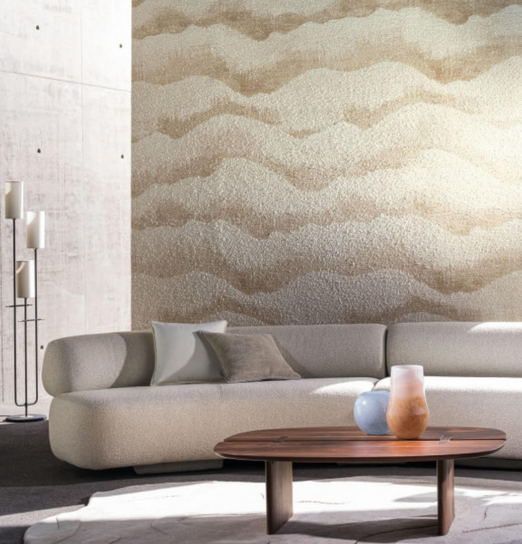 Textile wallpaper with a cloud motif JASPER - SABLE beige