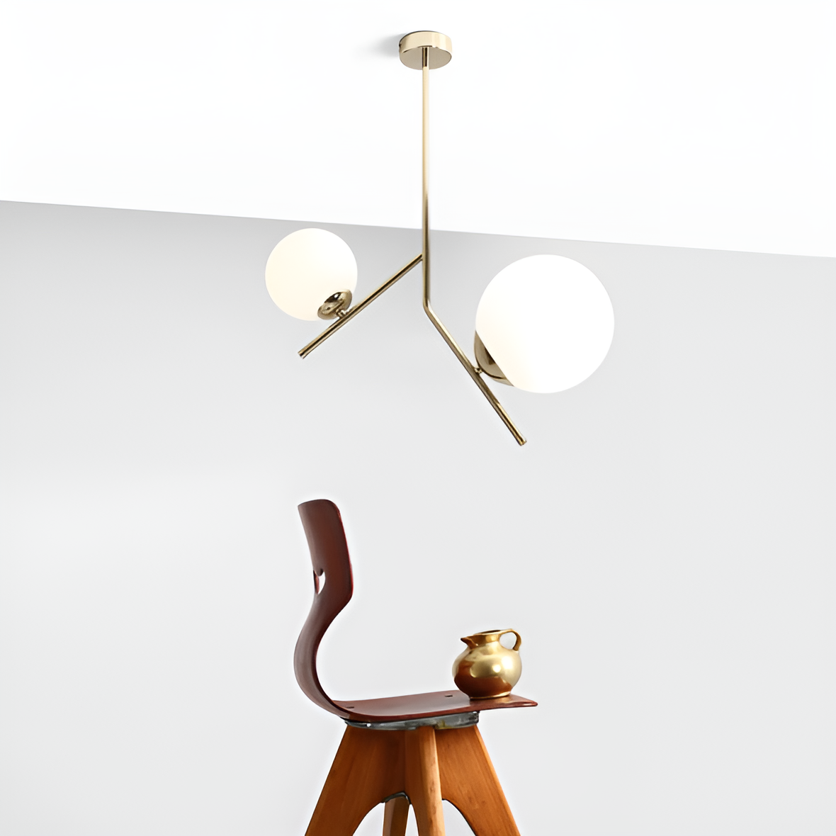 GALLIA DUO Gold Two-Point Ceiling Light