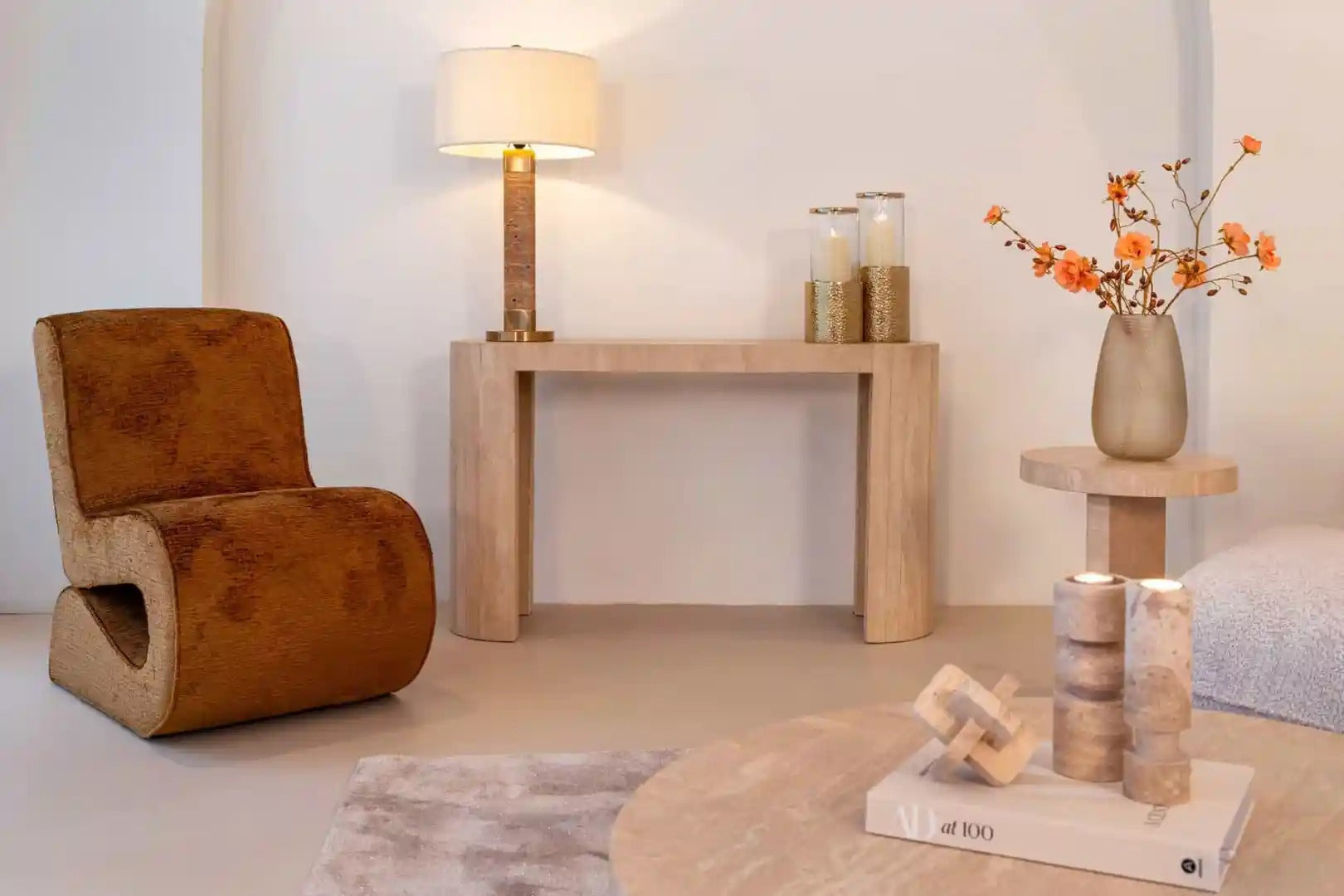 Konsola BILTMORE béžový travertin