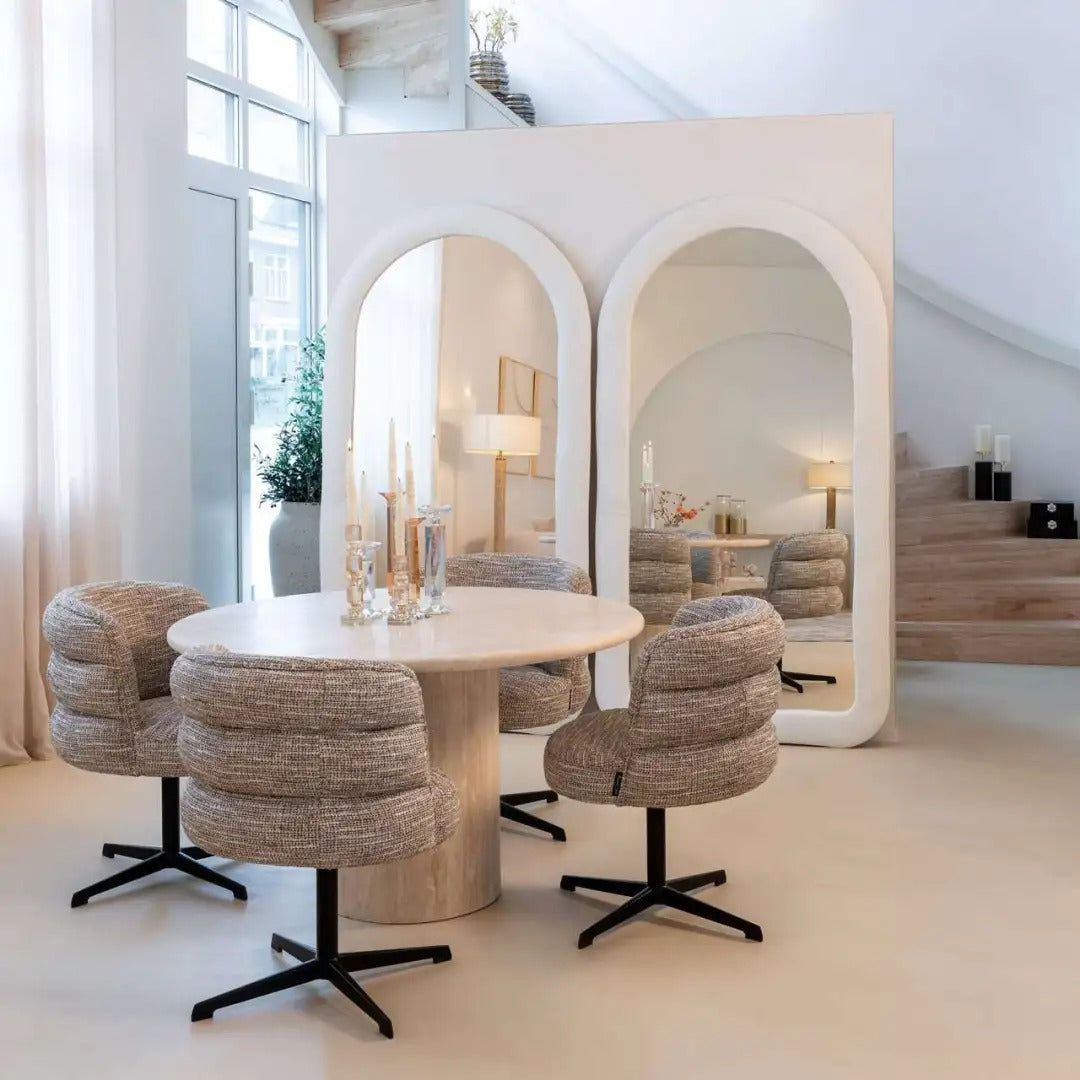 Kulatý stůl RENAISSANCE béžový travertin