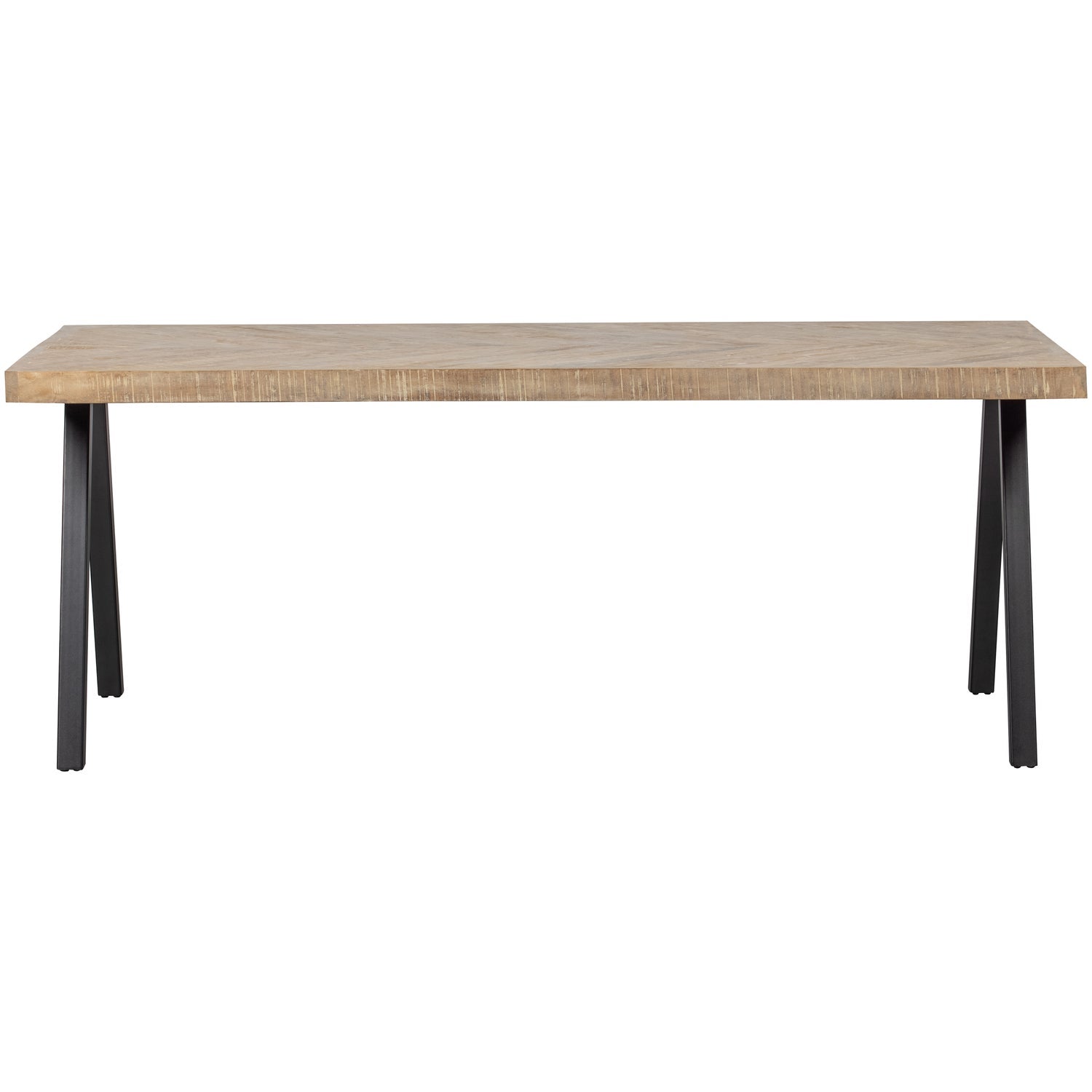 TABLO herringbone table made of mango wood with a V-shaped base