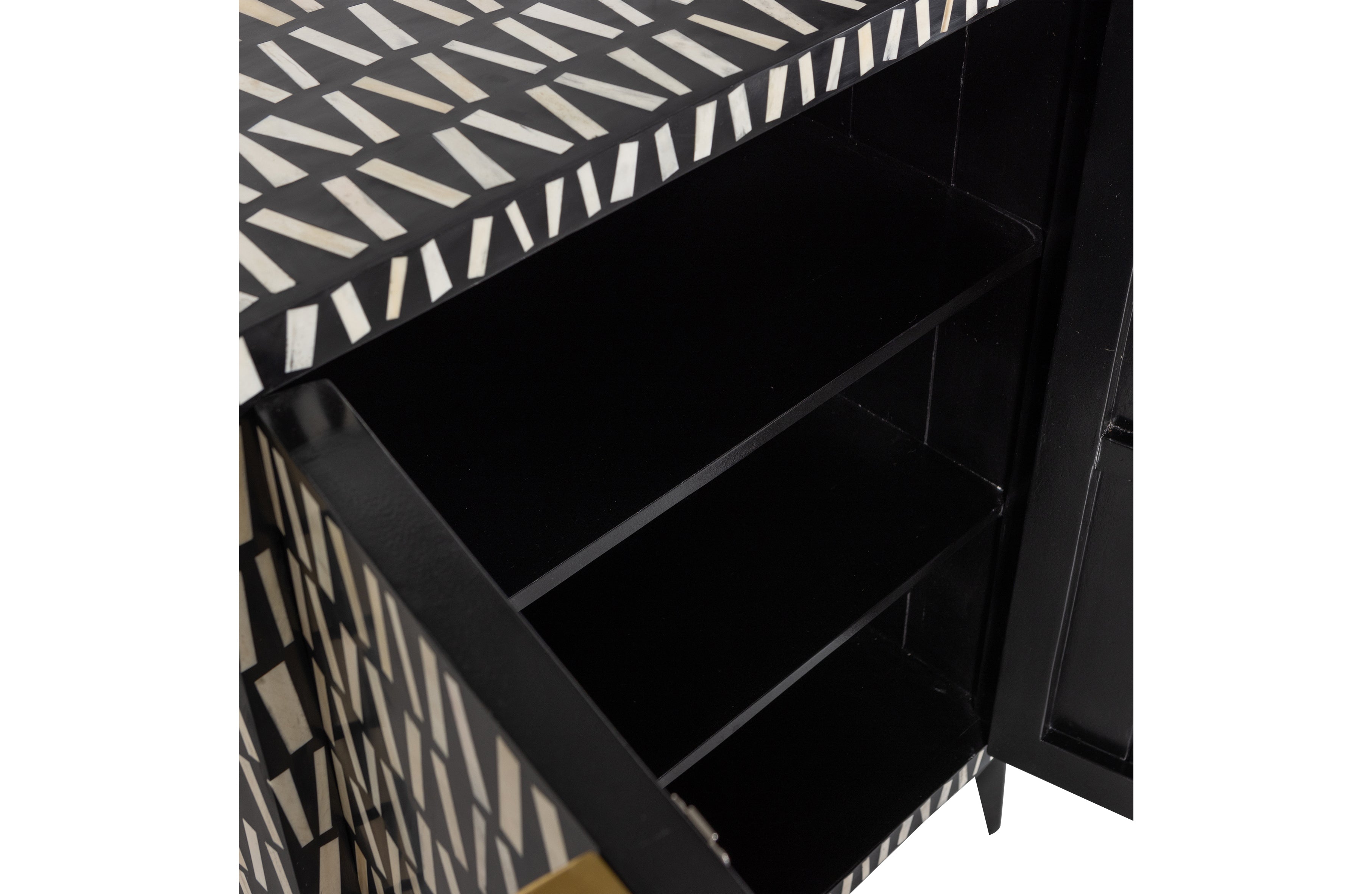 Komoda MENNE czarny z białym