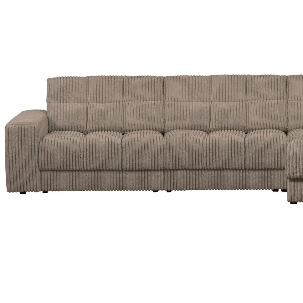 Right-sided Corner Sofa SECOND DATE brown corduroy