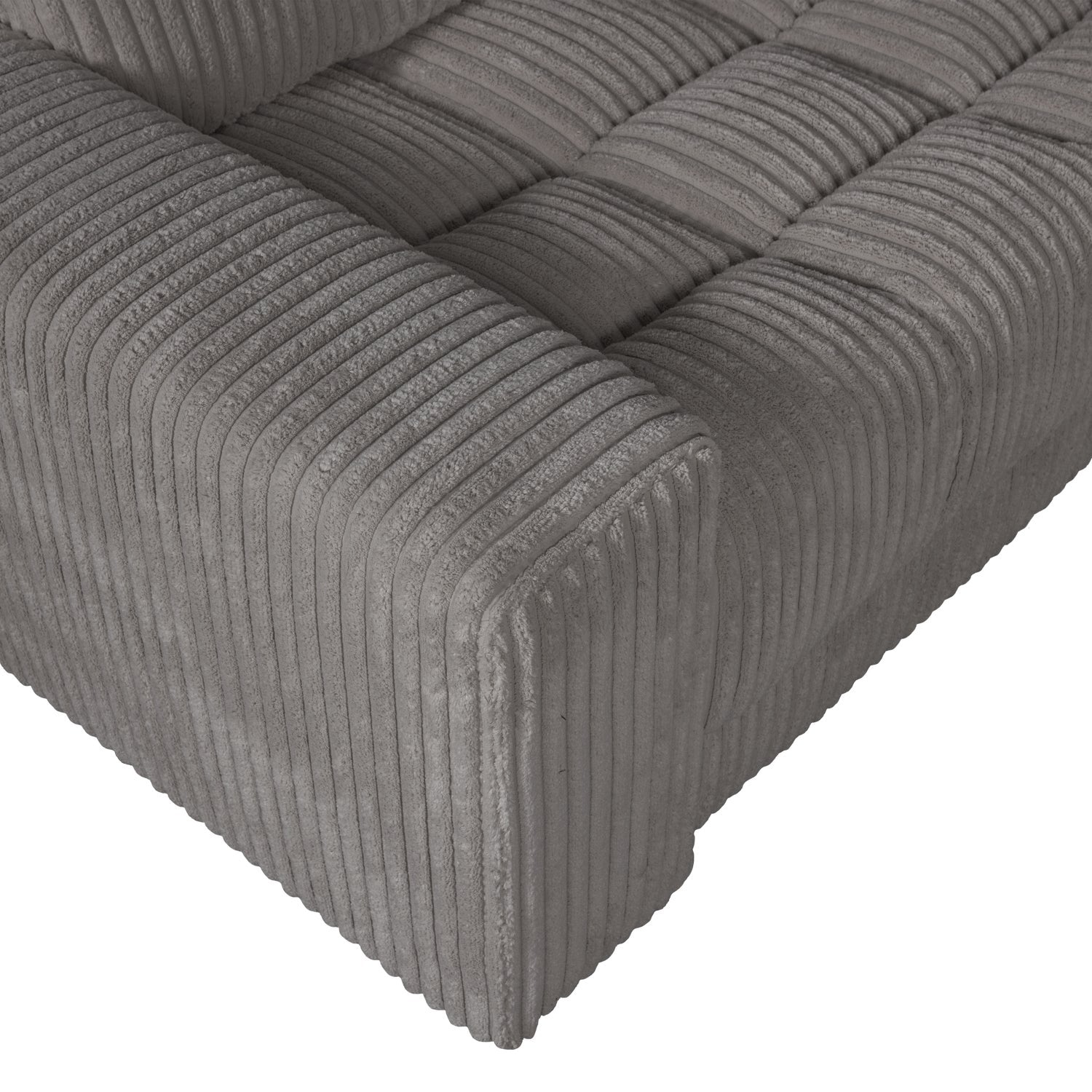 Left Corner Sofa SECOND DATE Gray Corduroy