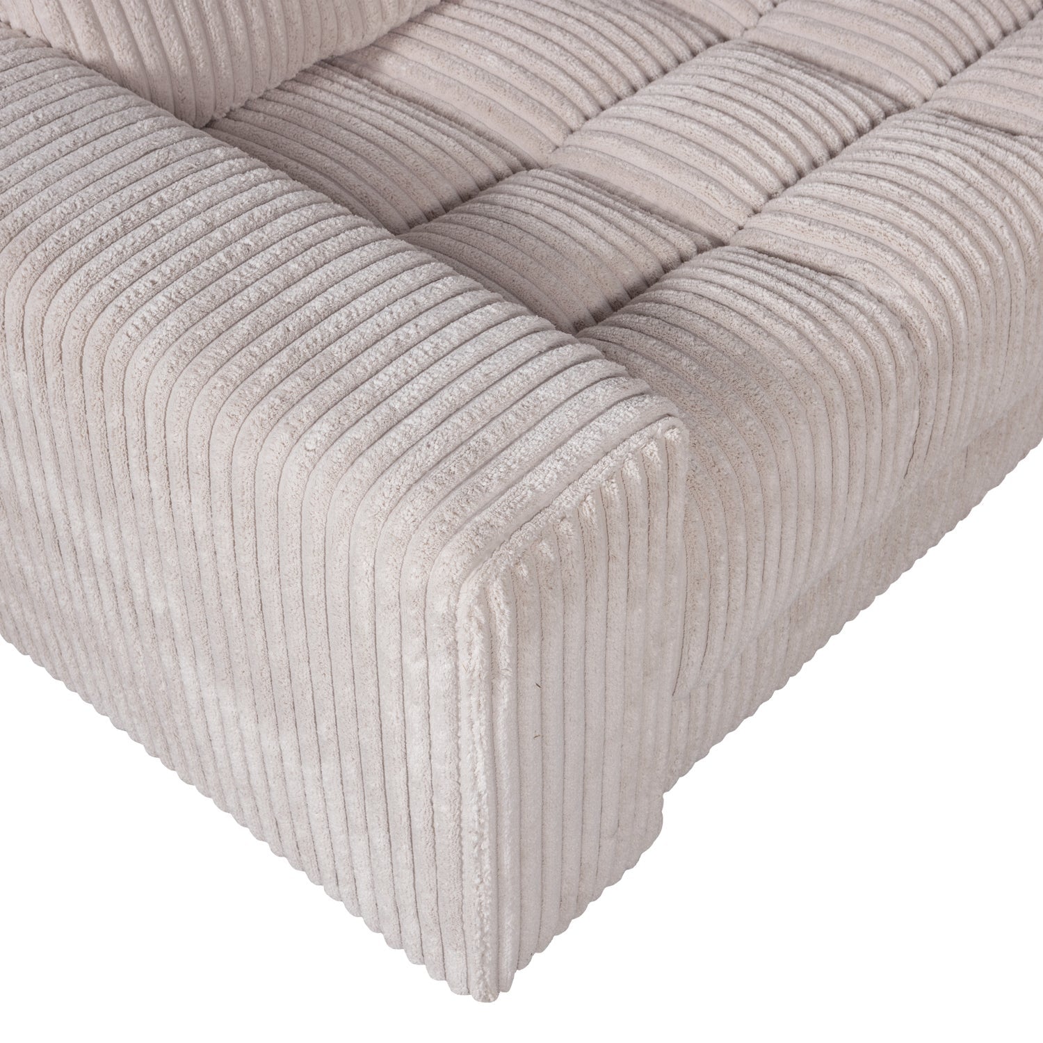 Left-facing corner sofa SECOND DATE cream corduroy