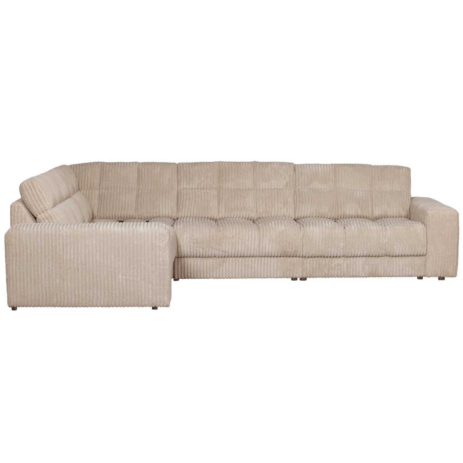 Left-facing corner sofa SECOND DATE beige corduroy
